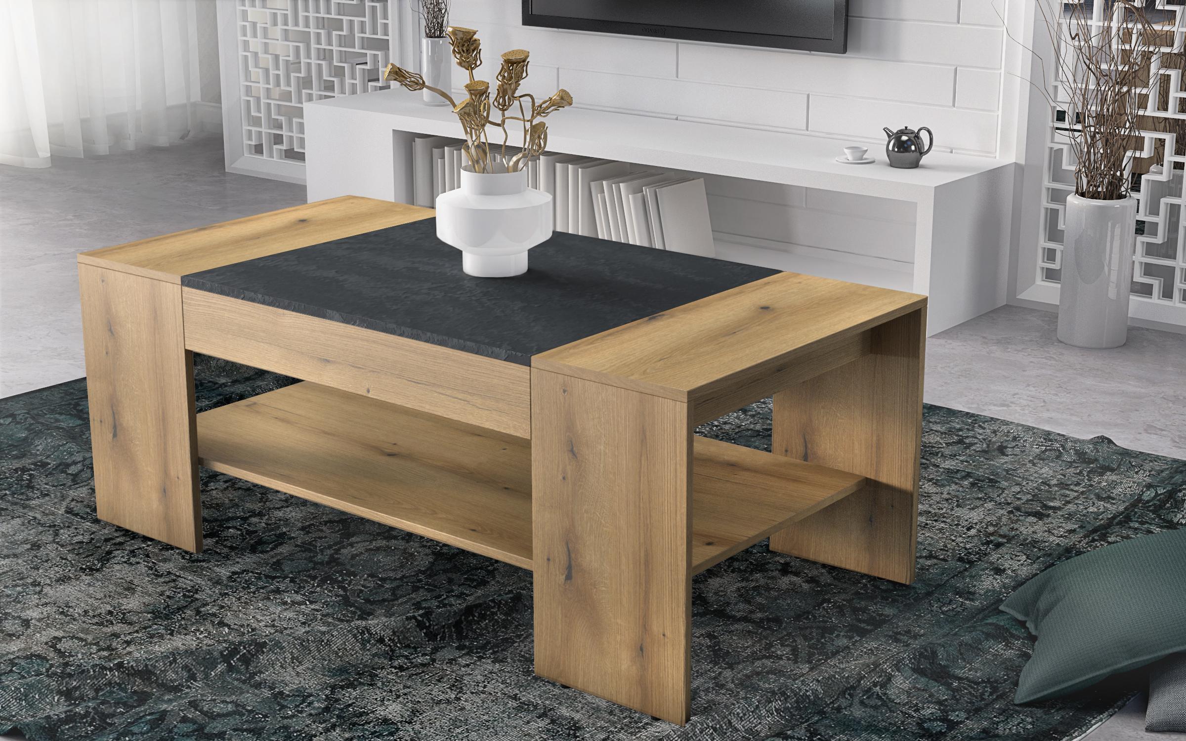 Coffee table Sima, Evoke oak + Magma  3