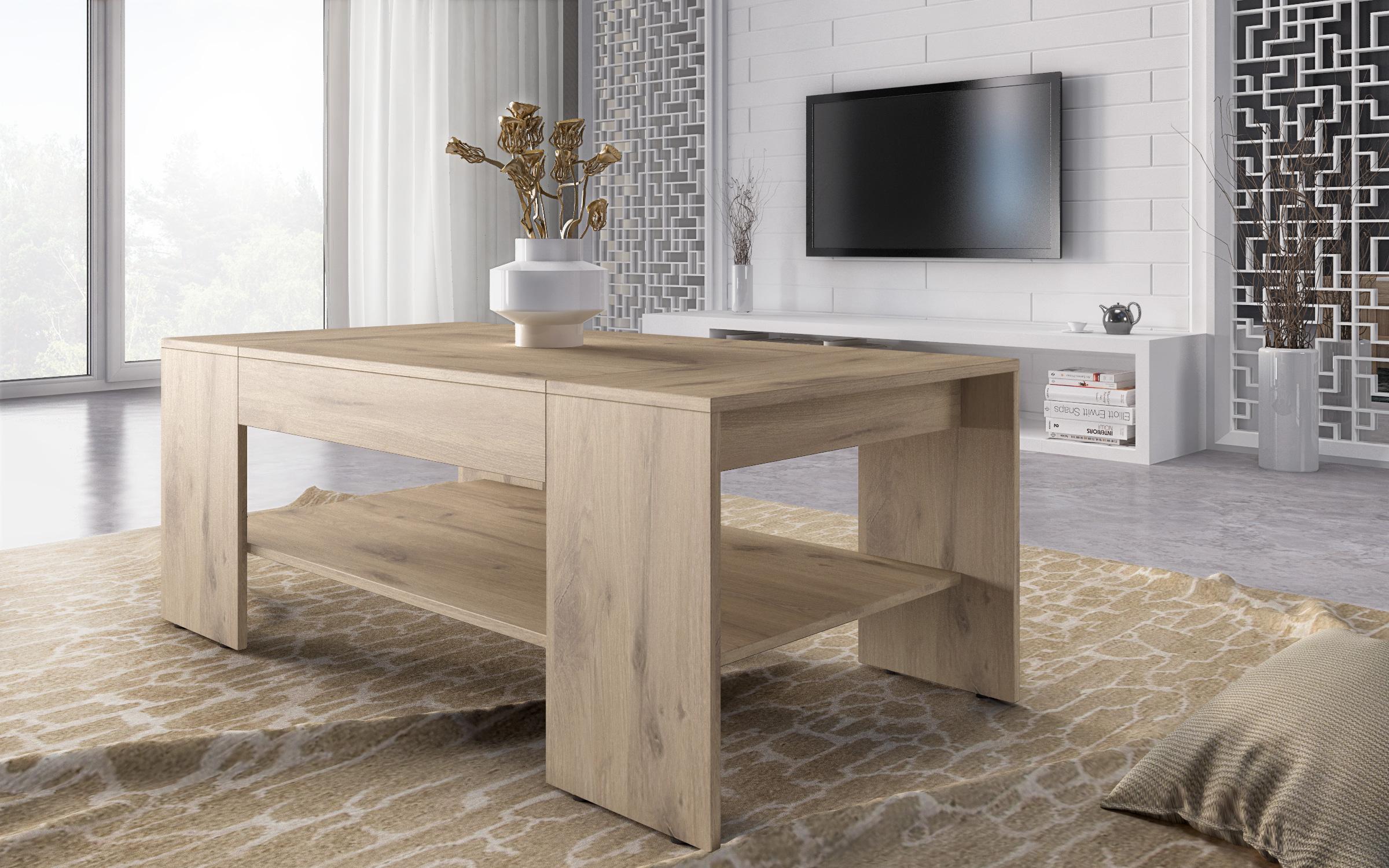 Set of 2 coffee tables Ines, light Scandinavian oak  3