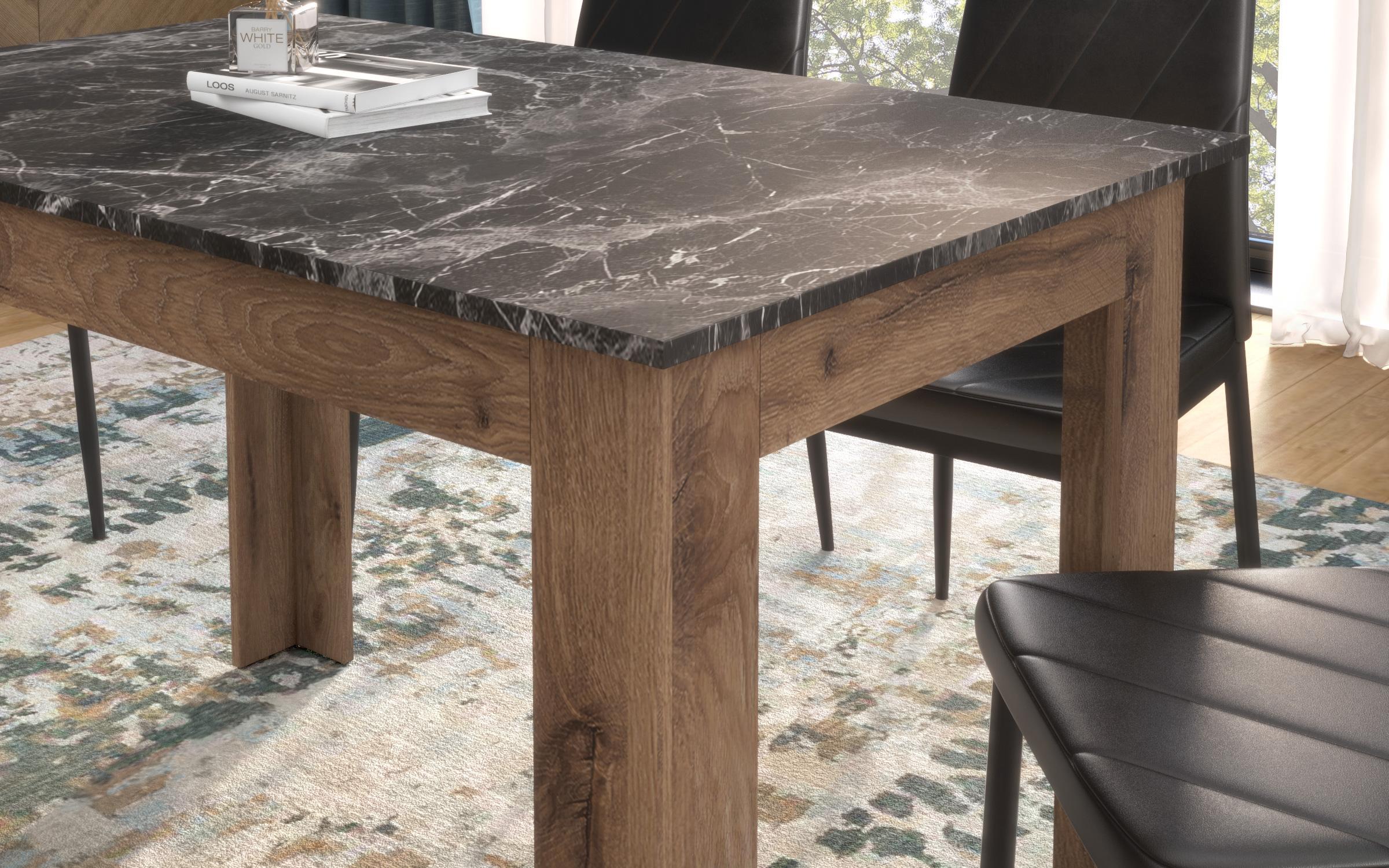 Dining table Theon, dark Scandinavian oak + Tunisia marble  3