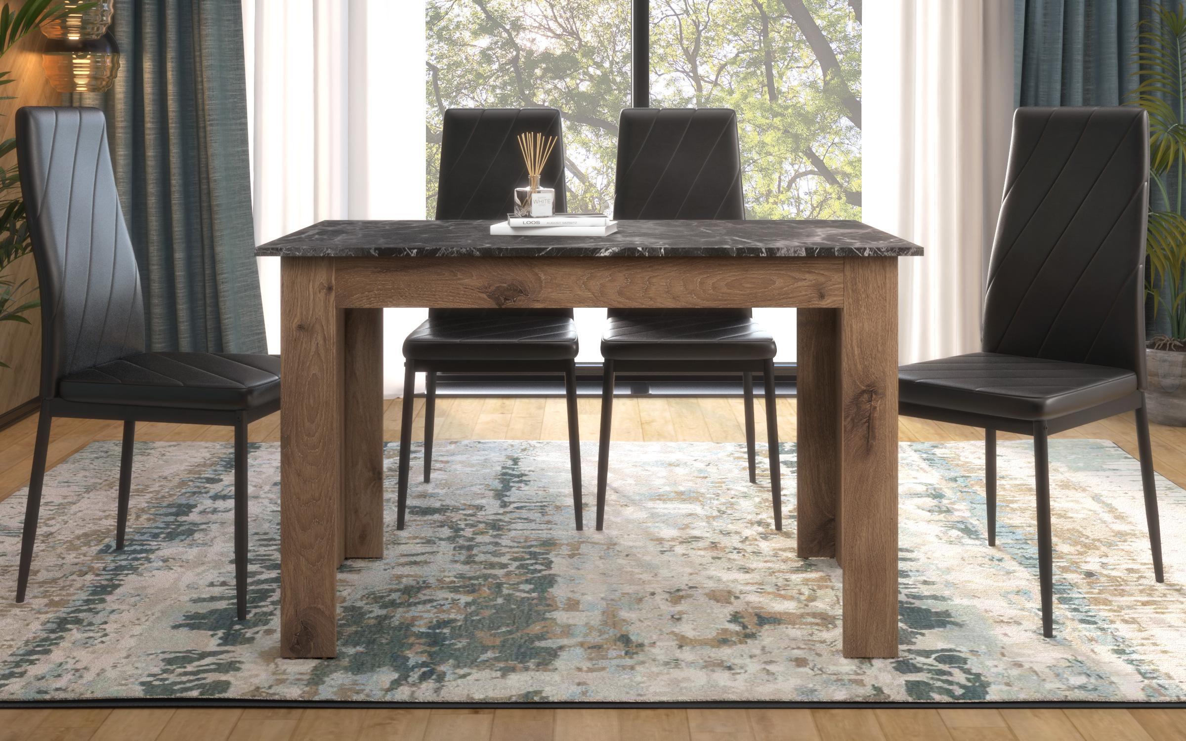 Dining table Theon, dark Scandinavian oak + Tunisia marble  4