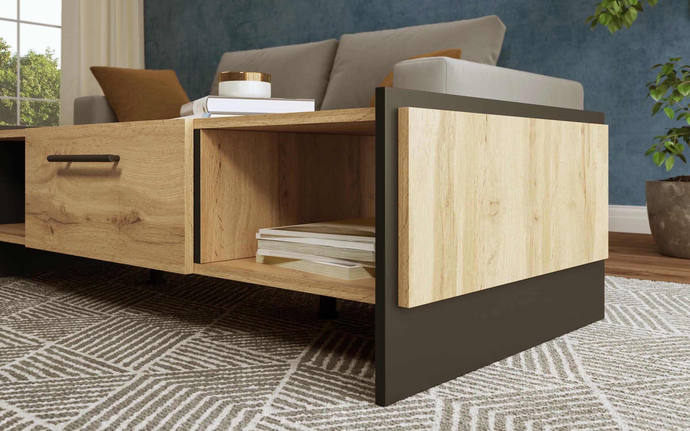 Coffee table Camino IB, Wotan oak + black  6
