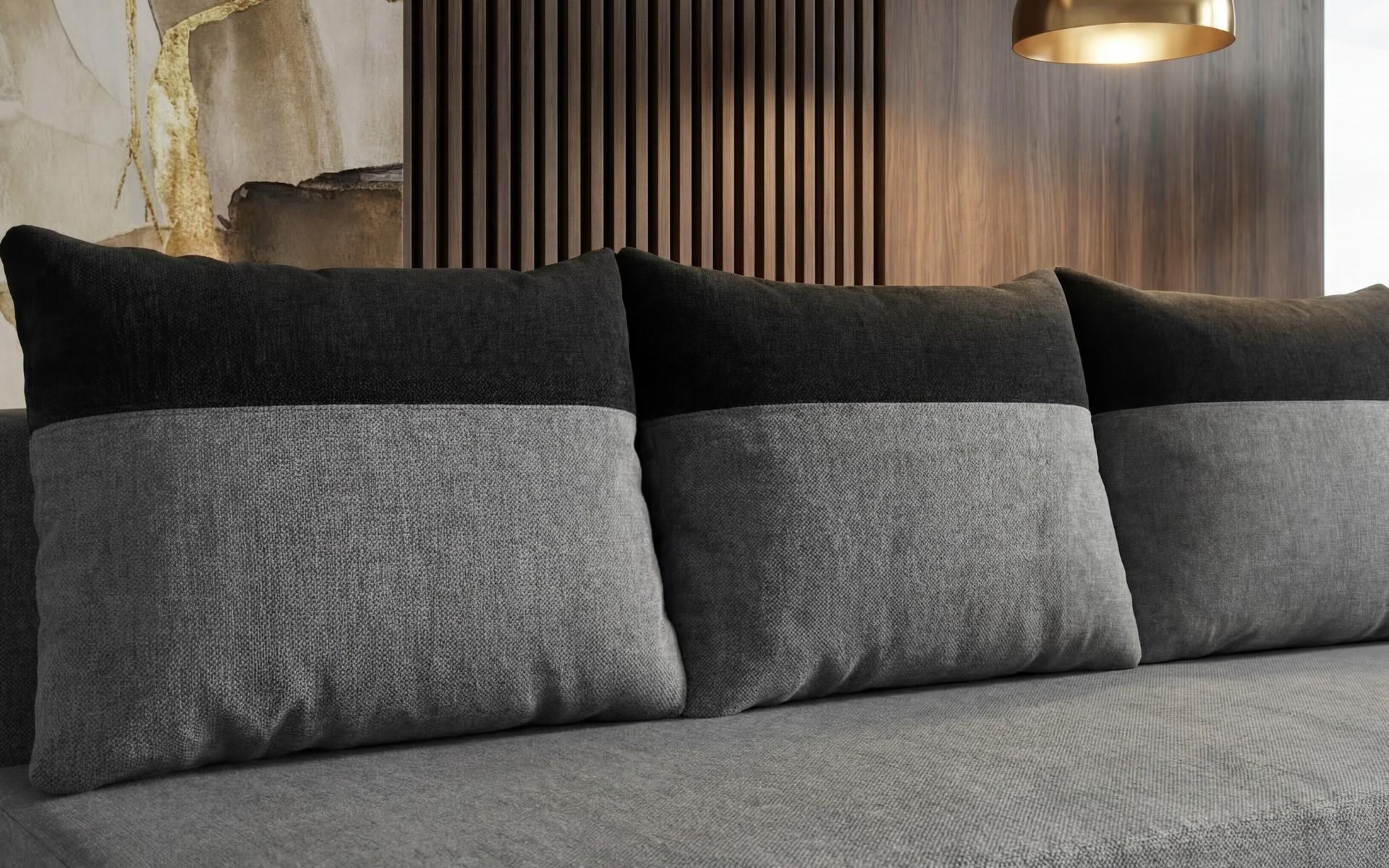 Extendable sofa Marty, dark grey + black  6