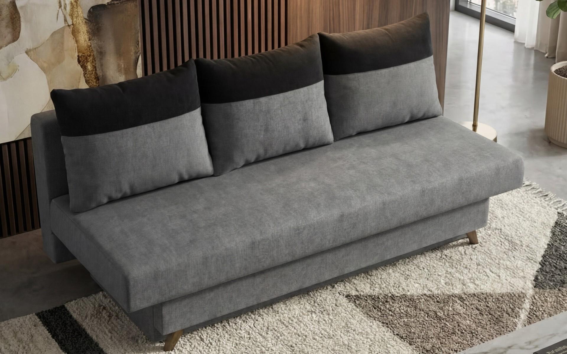 Extendable sofa Marty, dark grey + black  4
