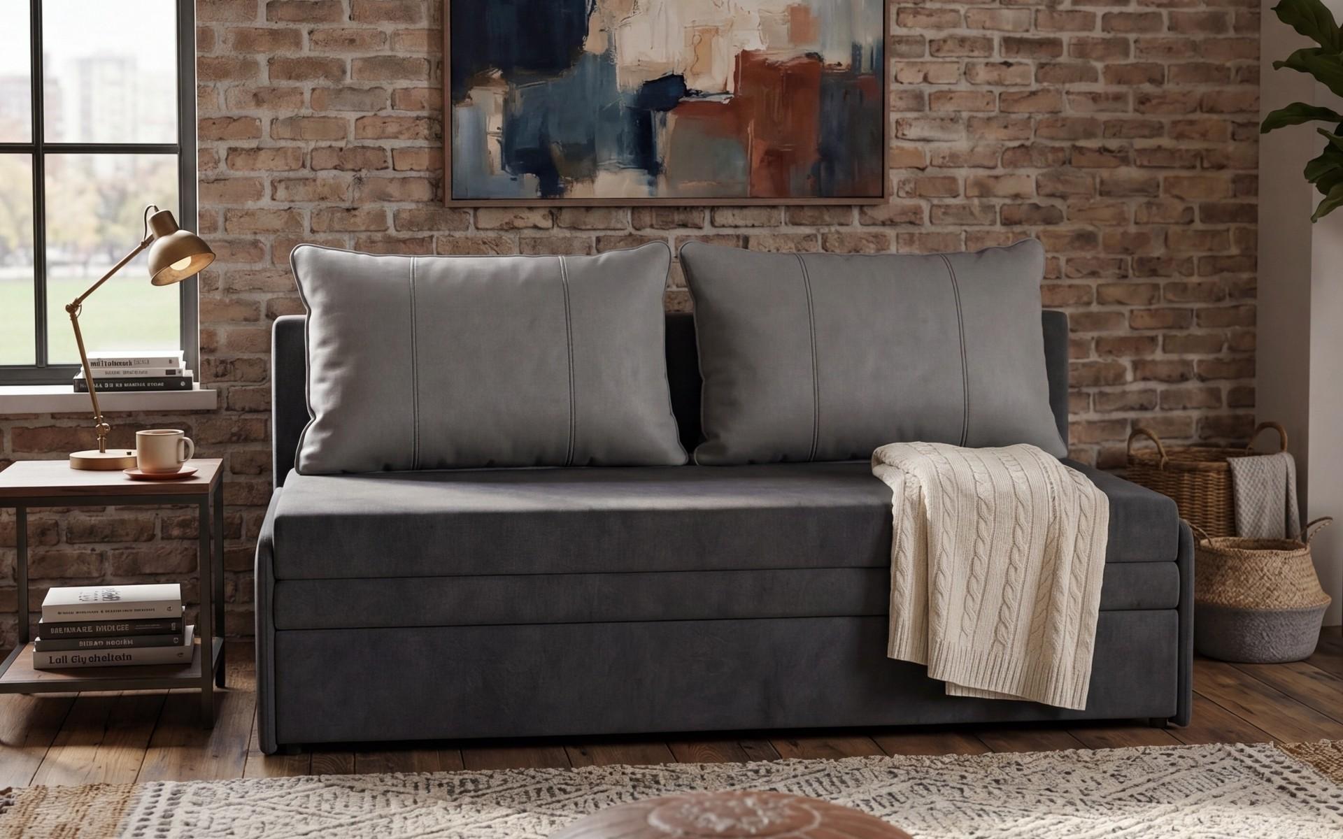 Extendable sofa Maui, graphite + light grey  3