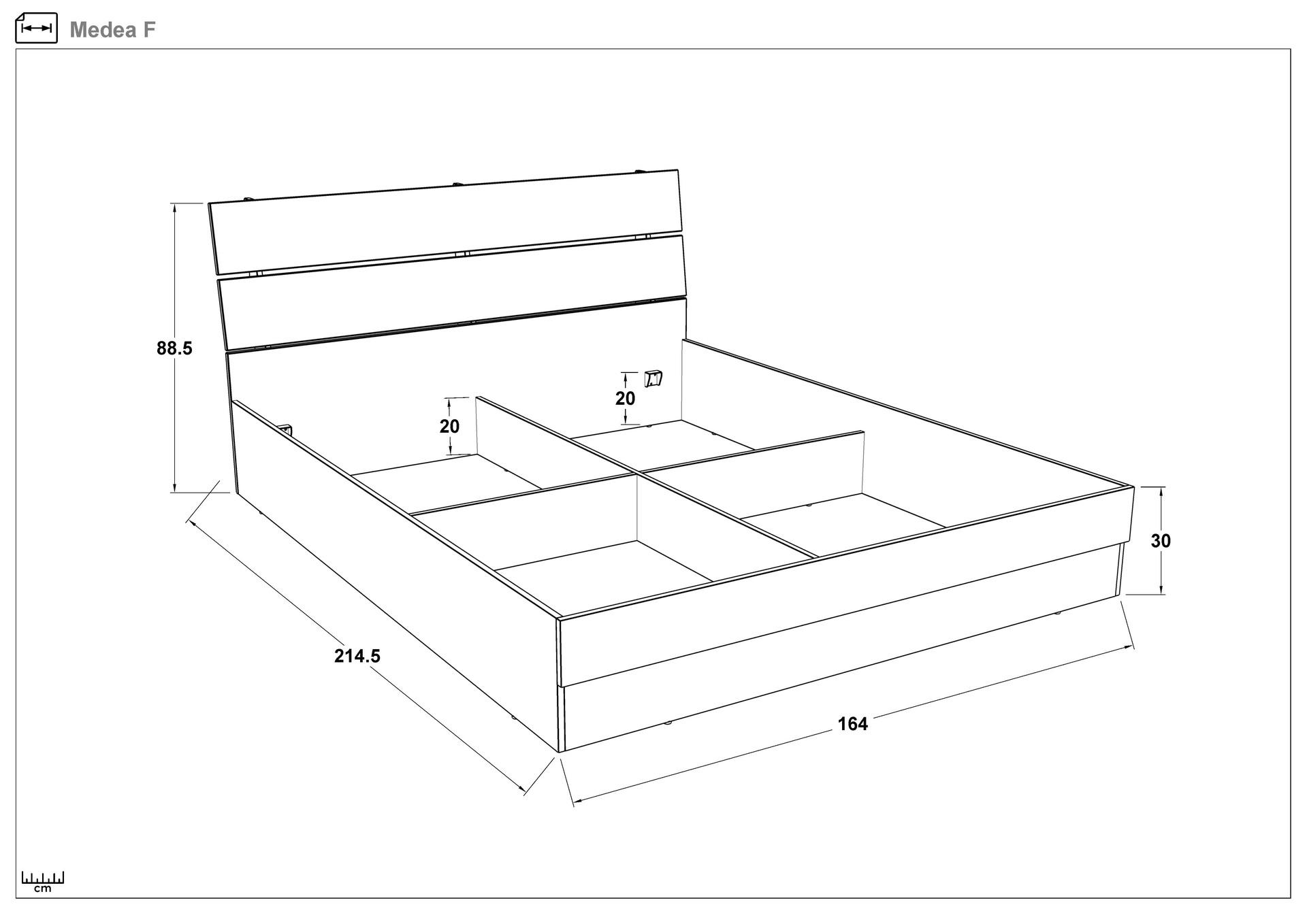 Bedroom furniture set for mattress 160/200 Astor, Evoke oak + Magma  2