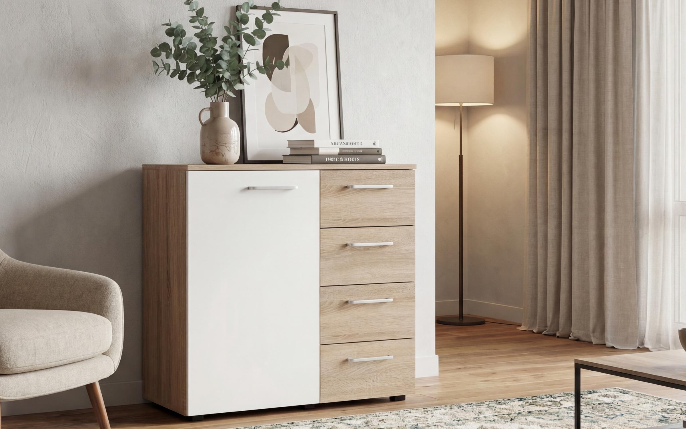 Dresser Medeya, Sonoma oak + white  1