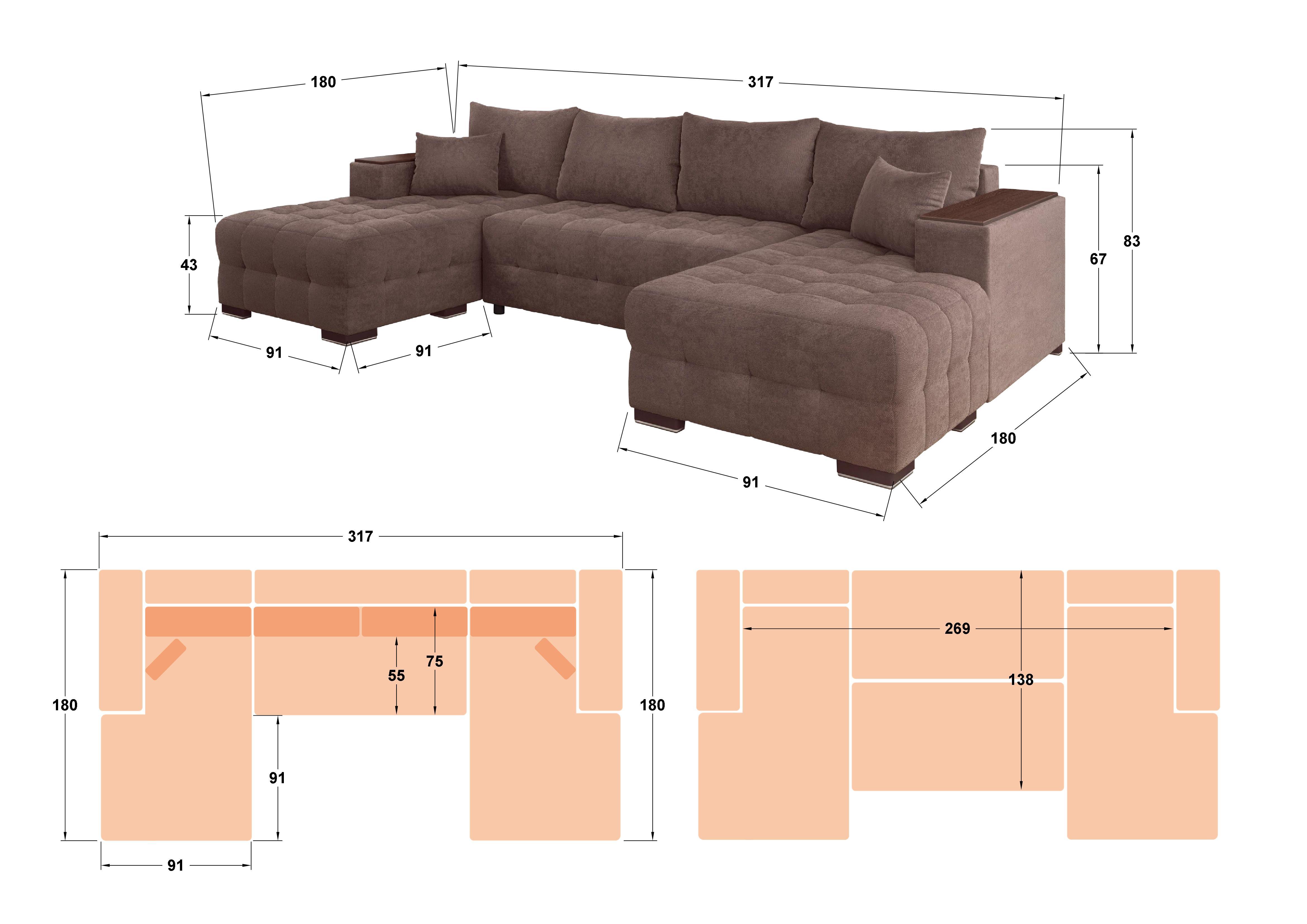 Sofa Melvin, brown  2