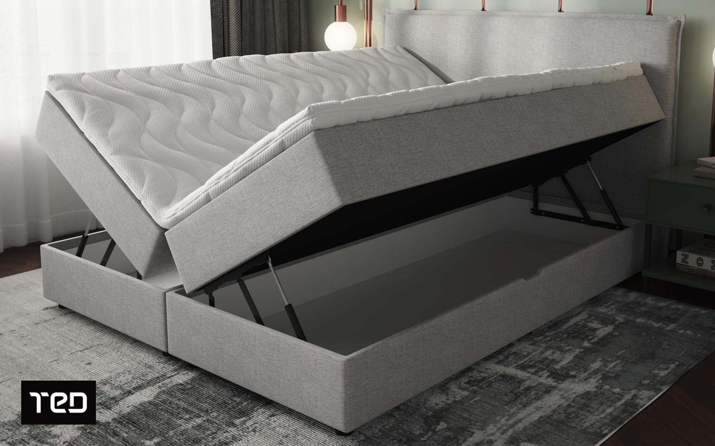 Double bed Box Spring 160/200 Modera, light grey  4