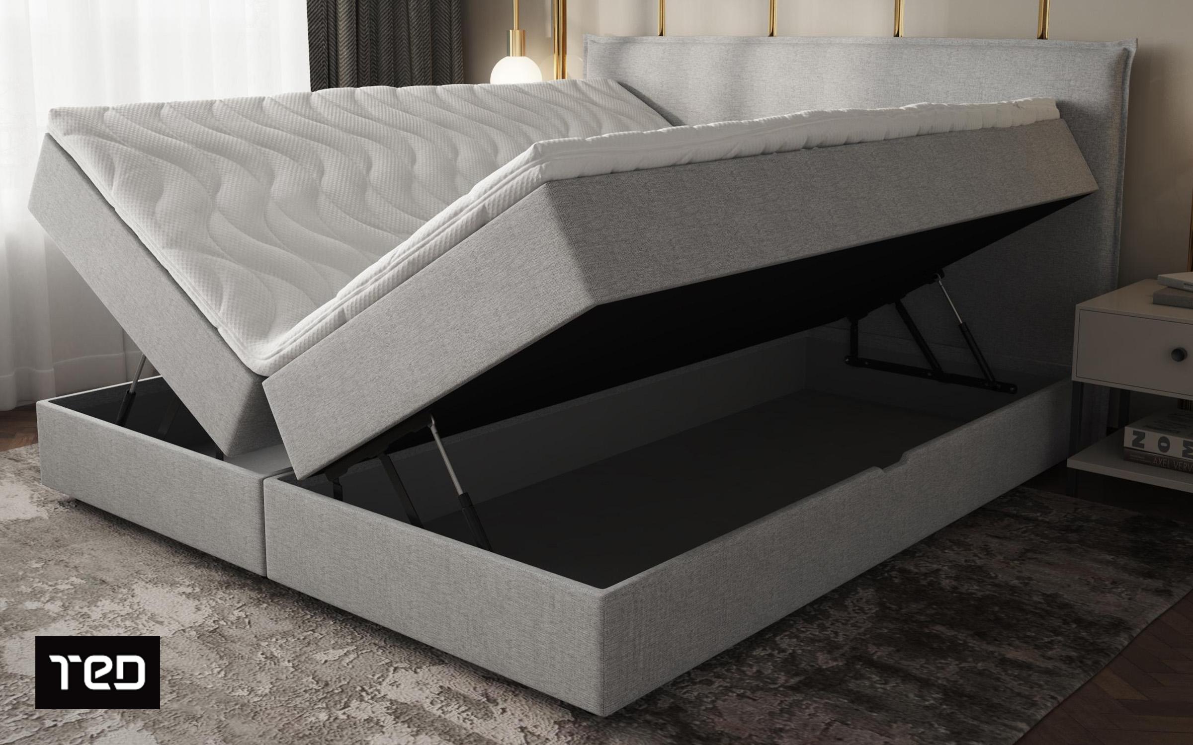 Double bed Box Spring 180/200 Modera, light grey  4