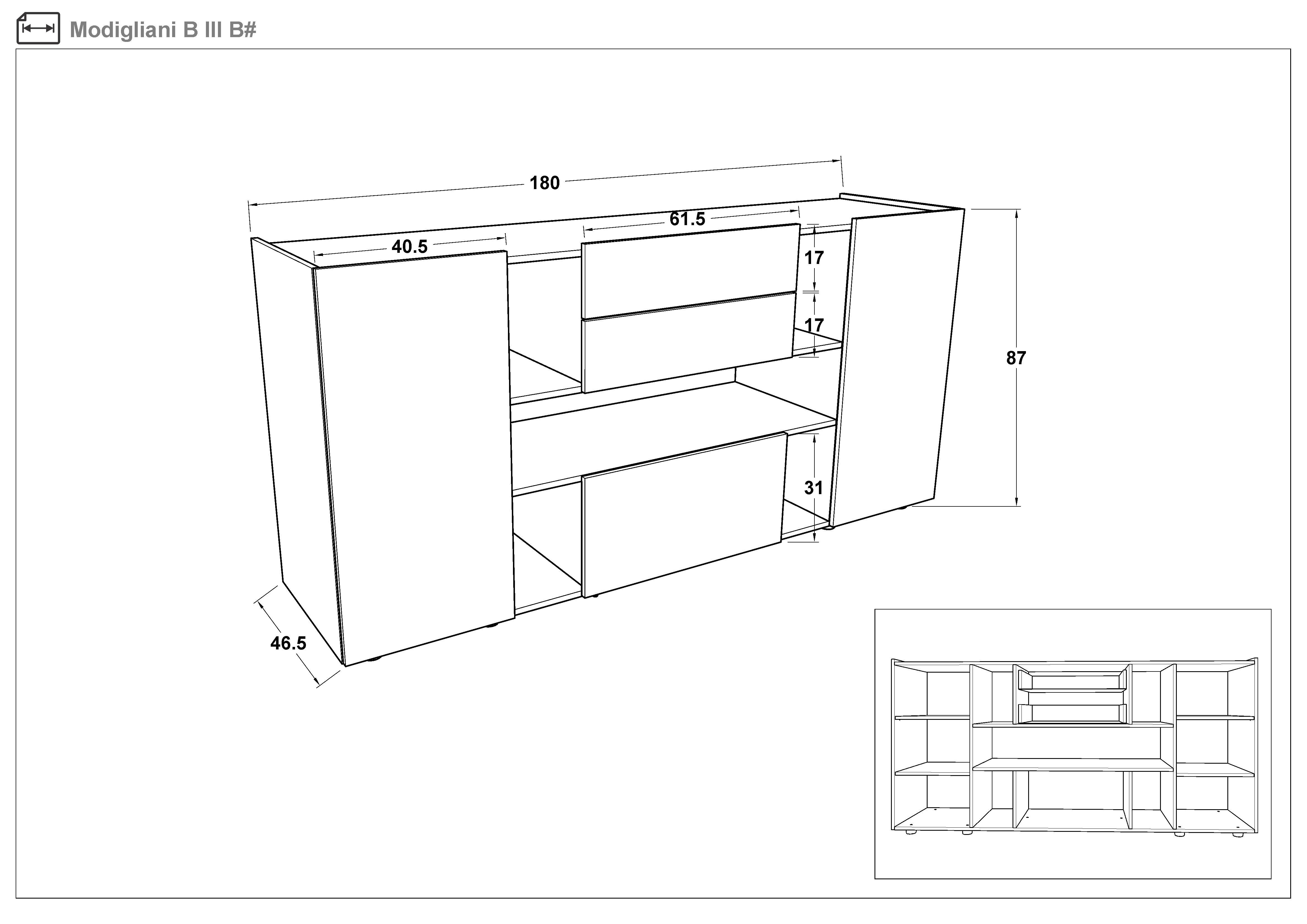 Dresser Modigliani B, light Scandinavian oak  2