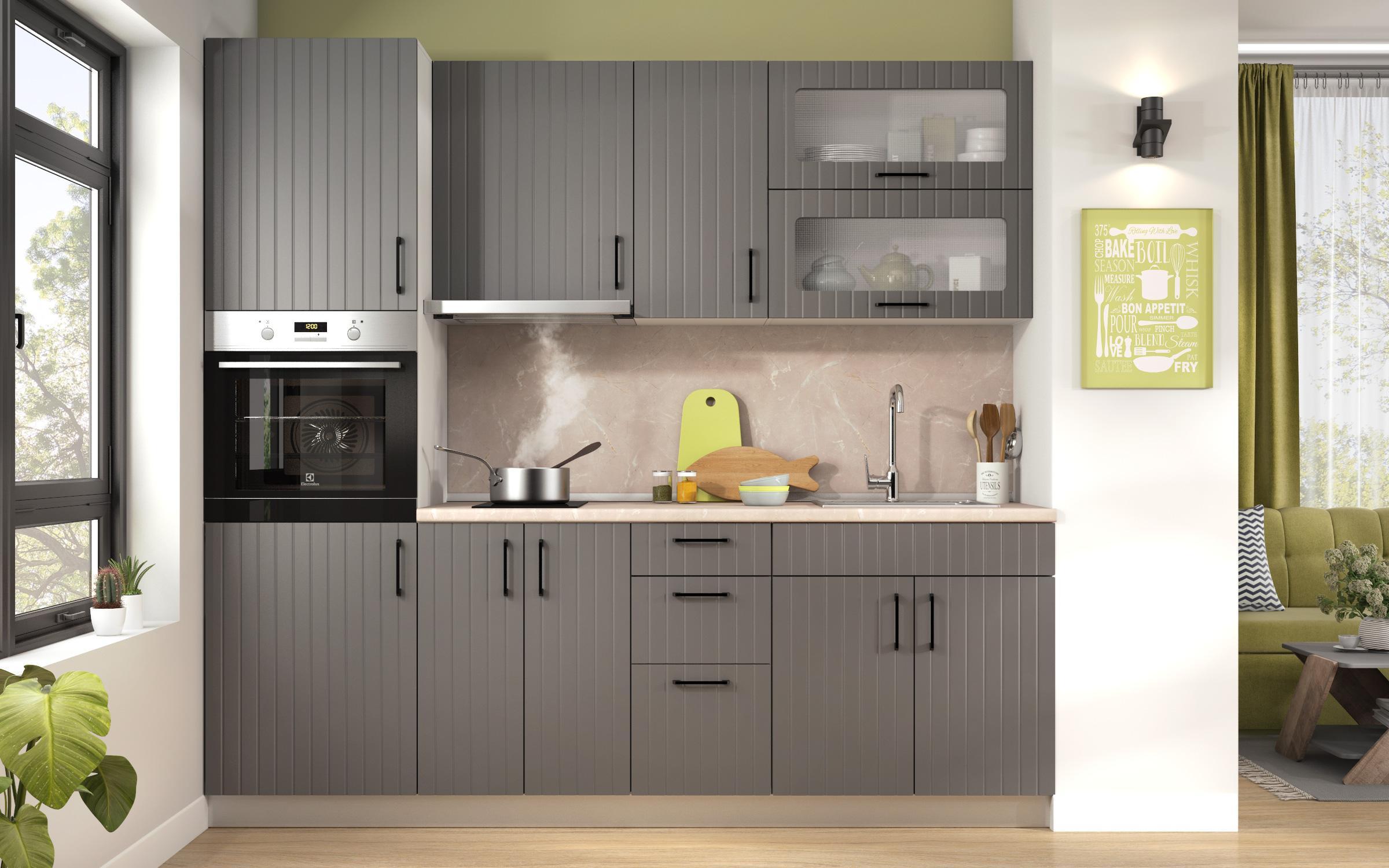 Kitchen Extractor Hood cabinet Ava 53 left, anthracite matt  3