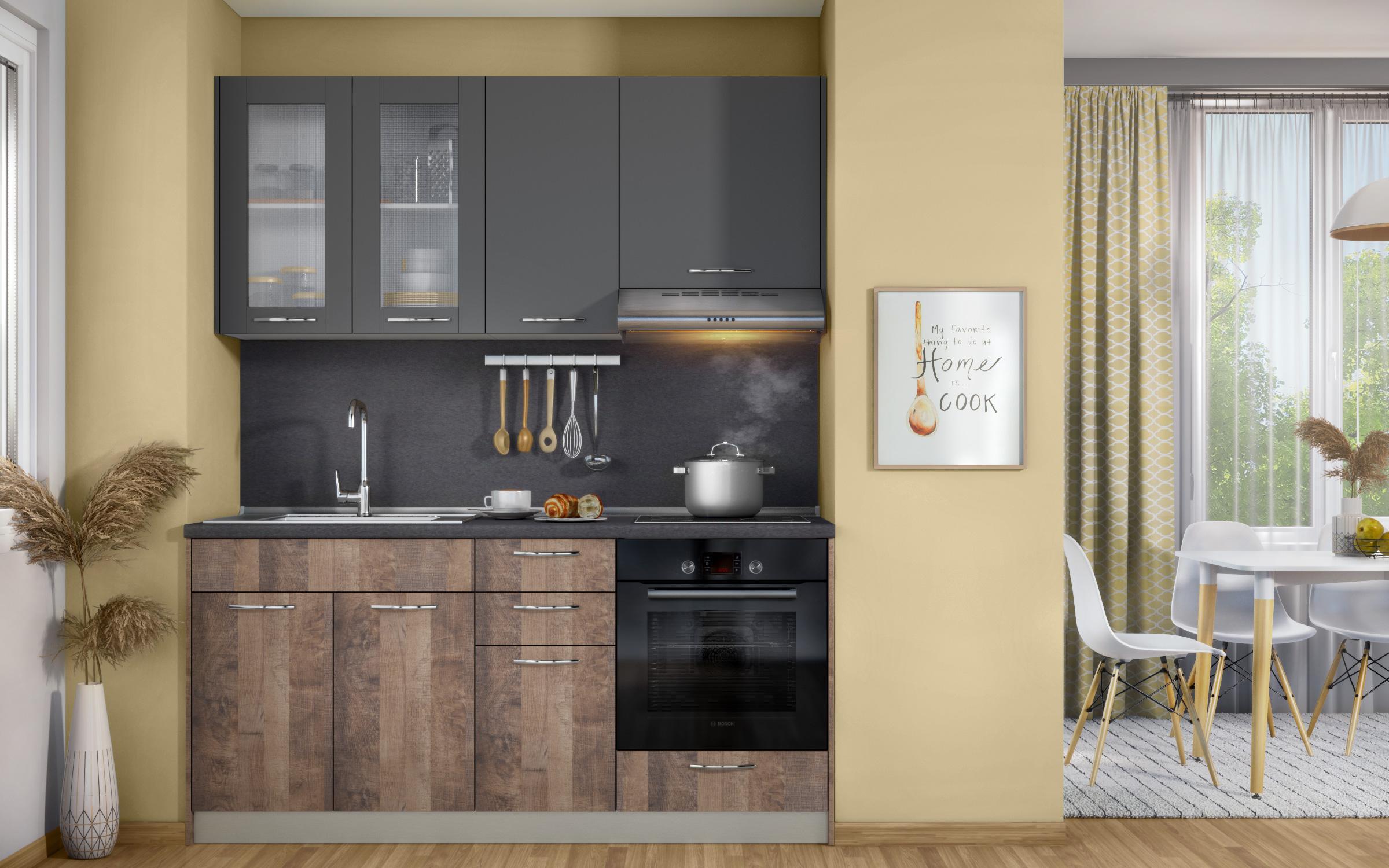 Kitchen showcase cabinet Dakota 43, anthracite matt  2