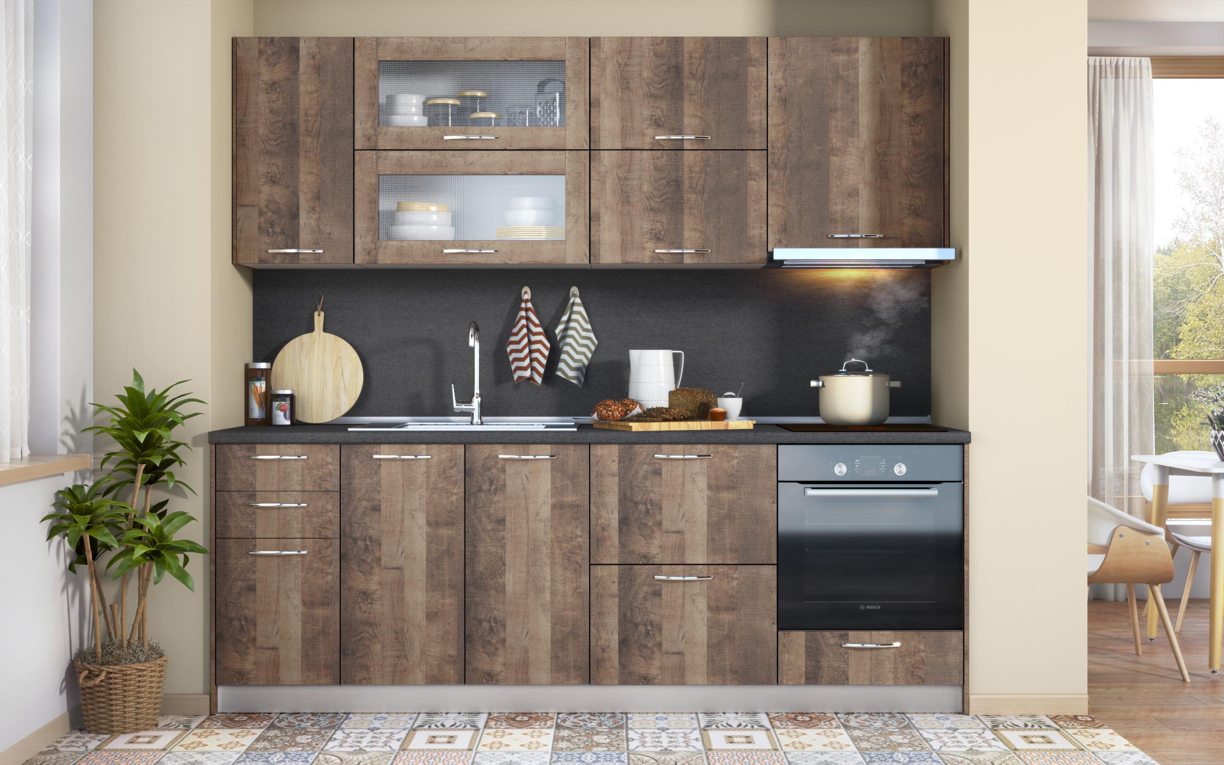 Kitchen Extractor Hood cabinet Dakota 53 right, Colonial oak  3
