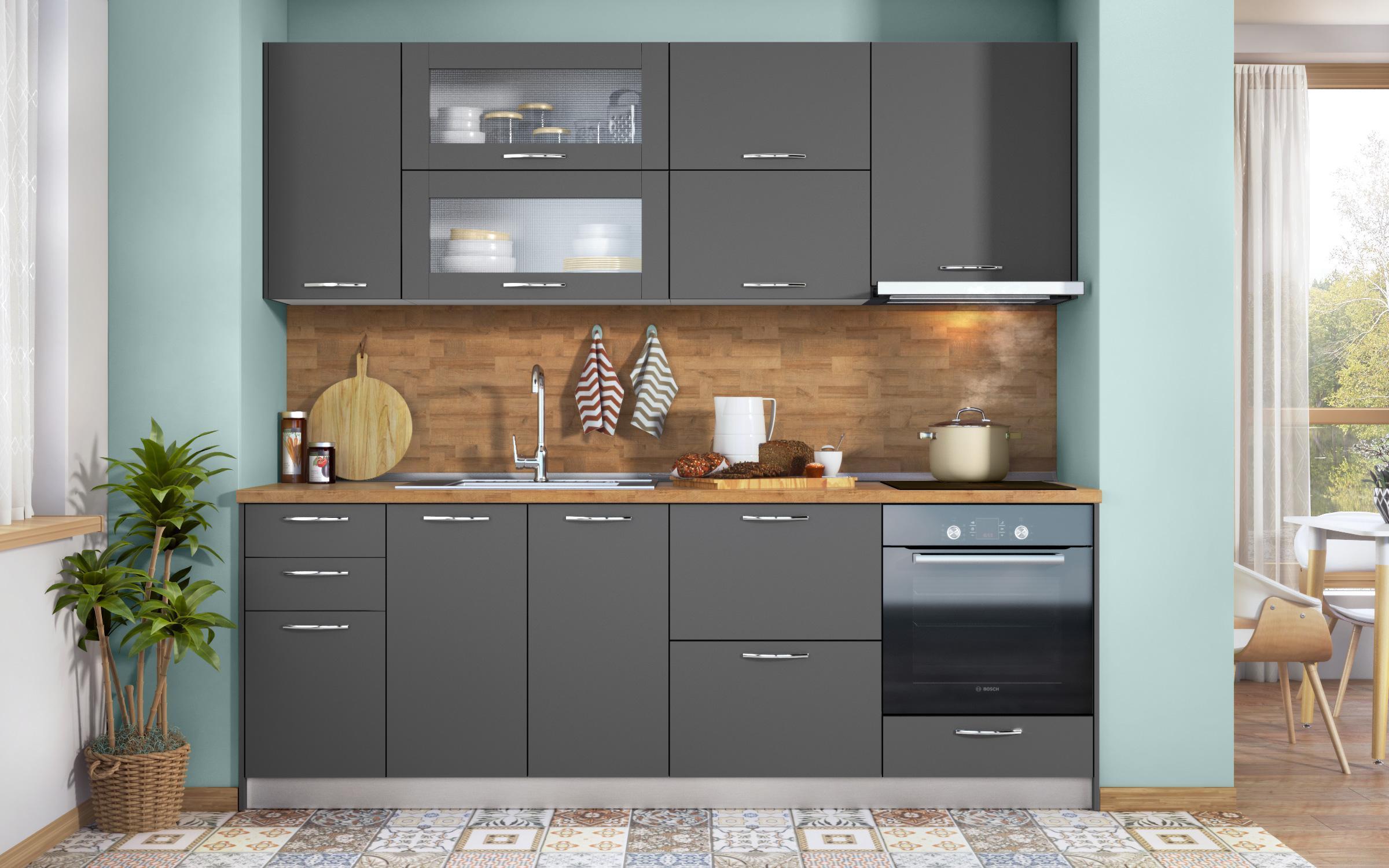 Kitchen Extractor Hood cabinet Dakota 53 left, anthracite matt  3