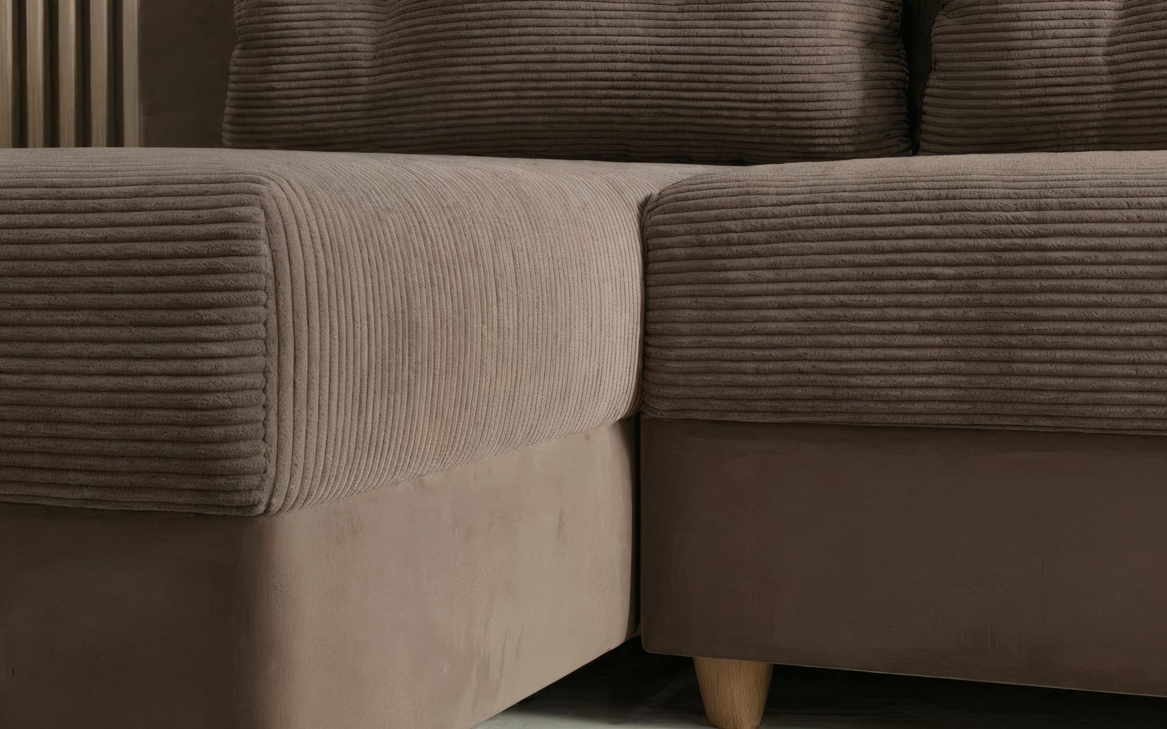 Extendable corner sofa Monten, dark beige  4