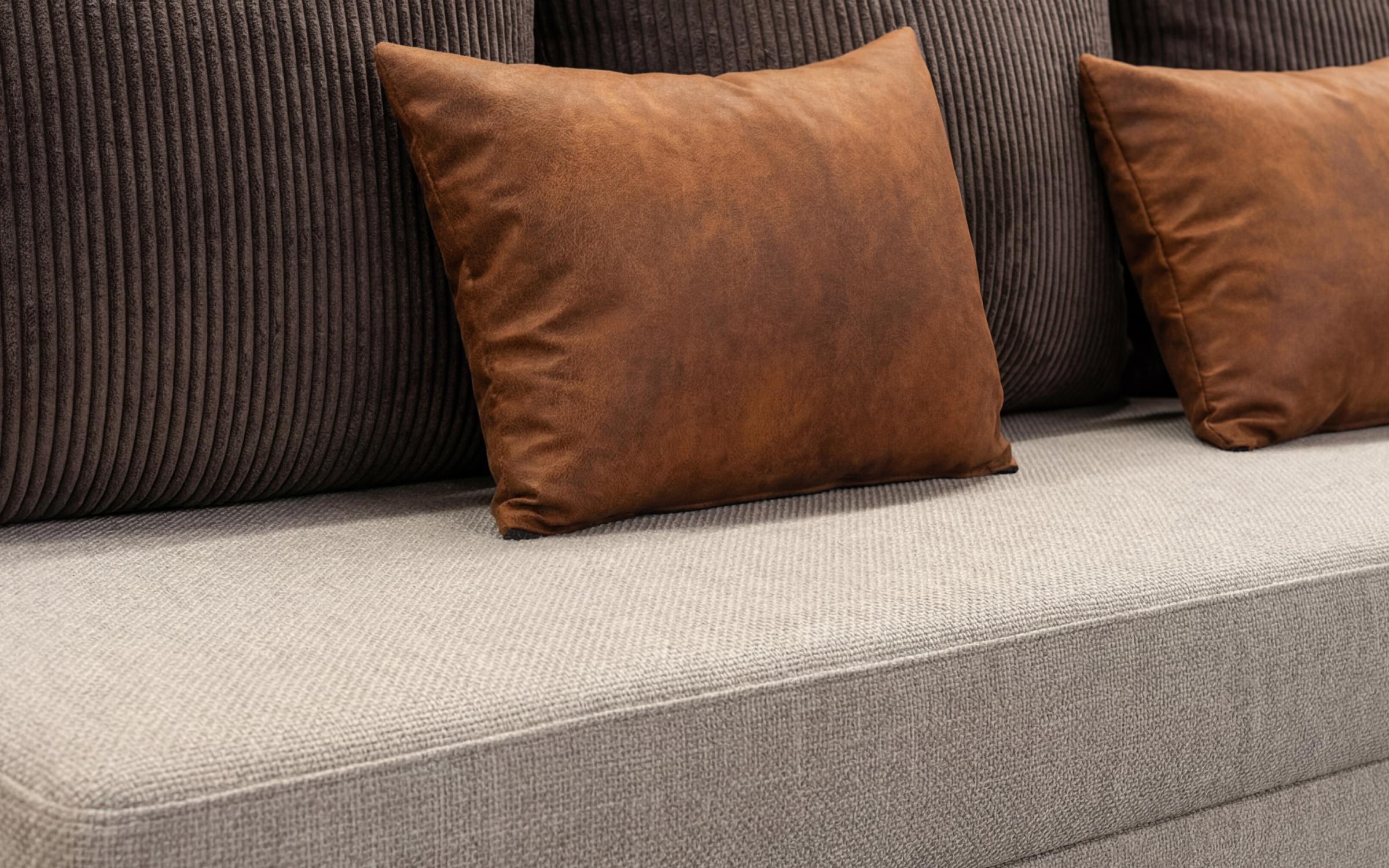Extendable sofa Monty, beige + light brown + brown  4