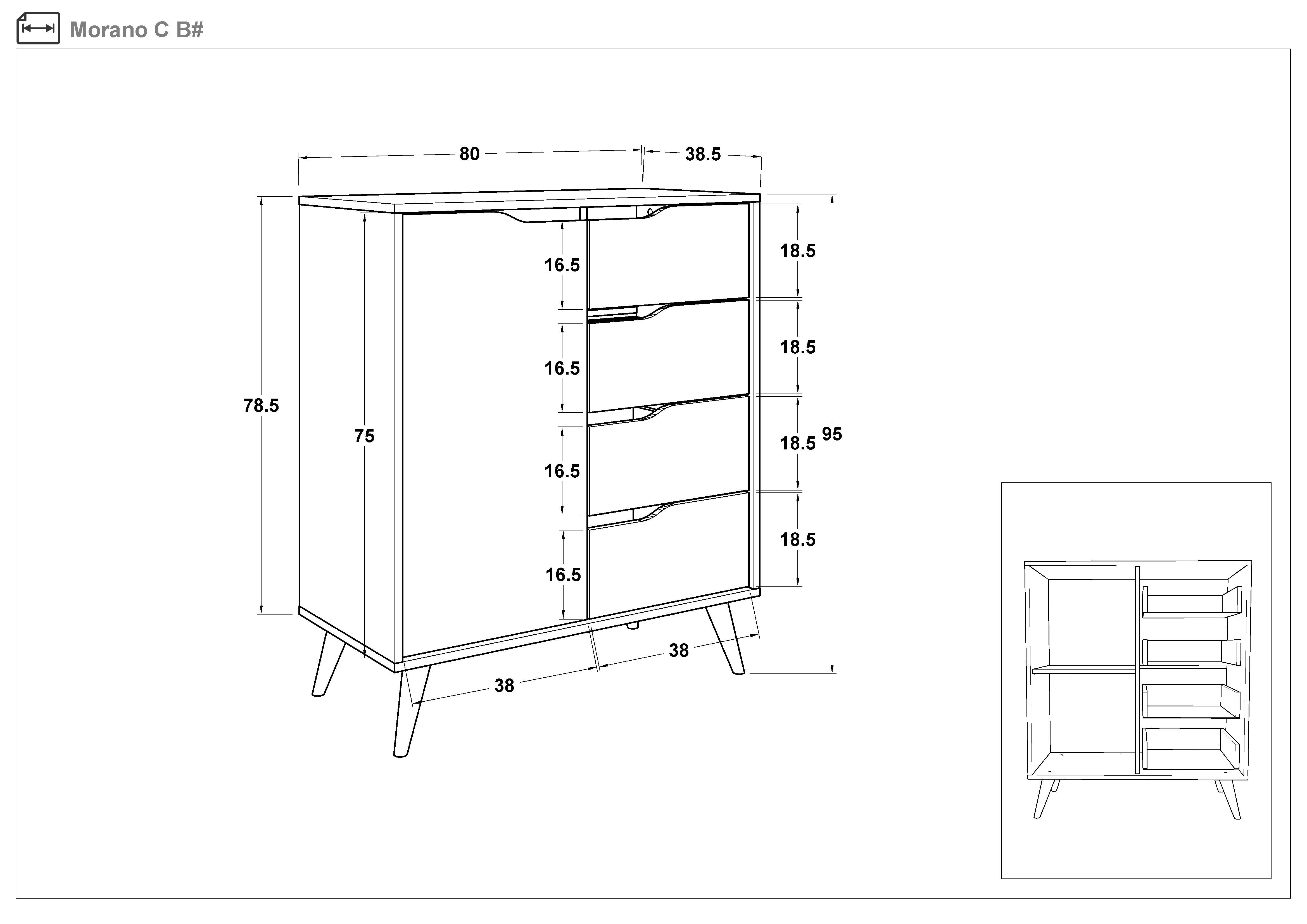 Dresser Morano C, Evoke oak + Magma  2