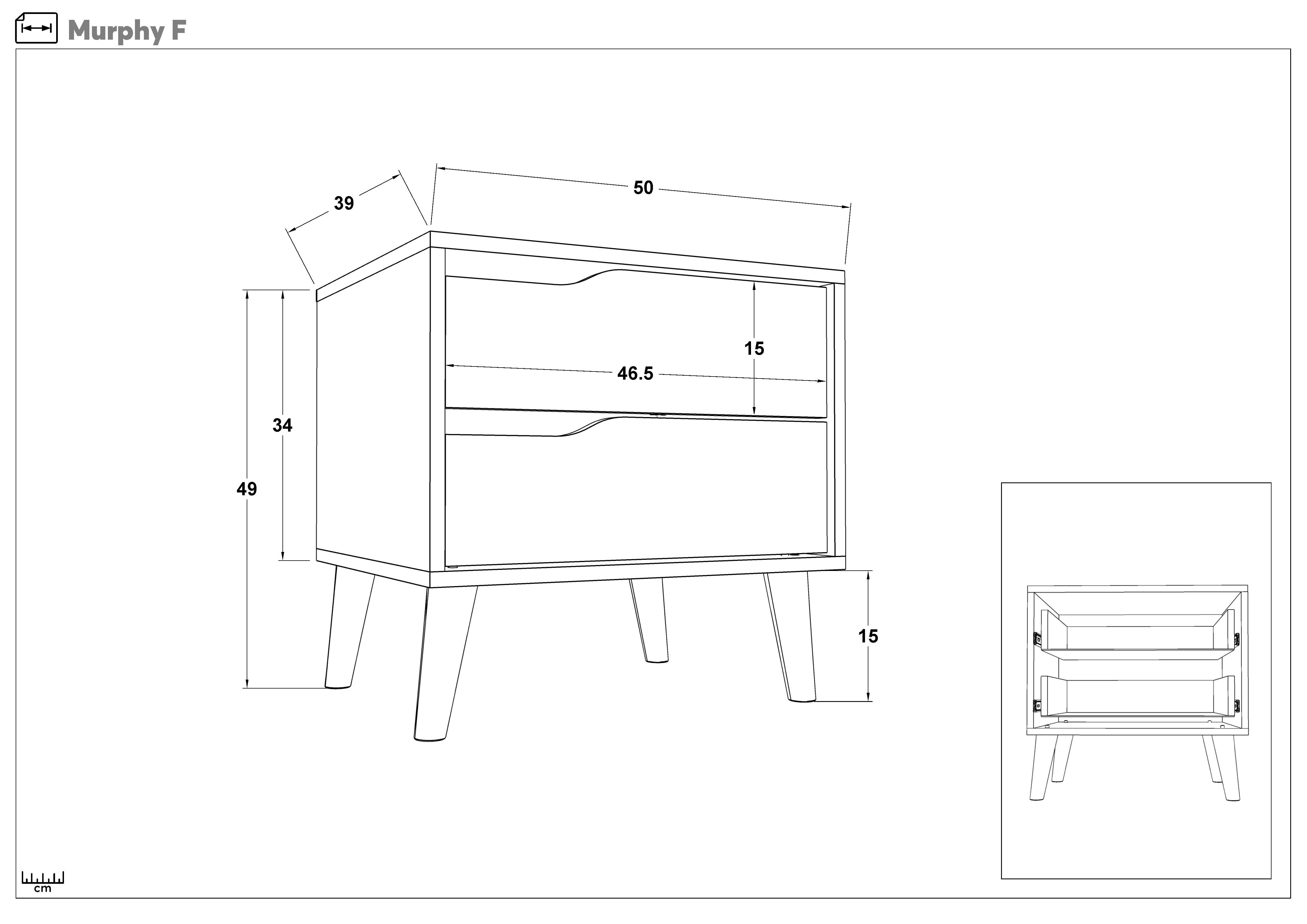Nightstand Murphy, anthracite matt + Evoke oak  2