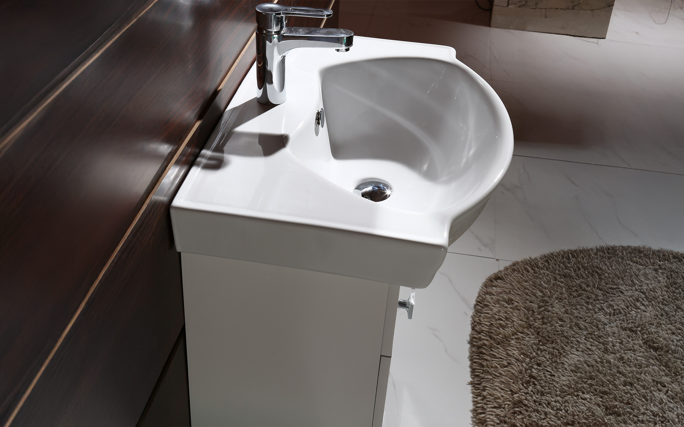 PVC bathroom cabinet with sink ICP6080, white  2