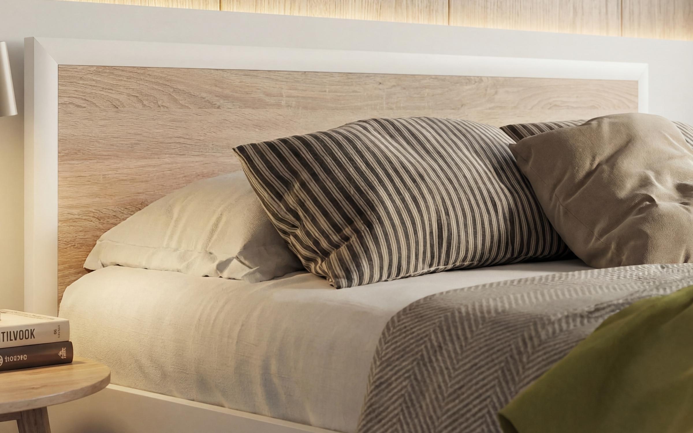 Double bed for mattress 164/190 Nadezhda, white + Sonoma oak  4
