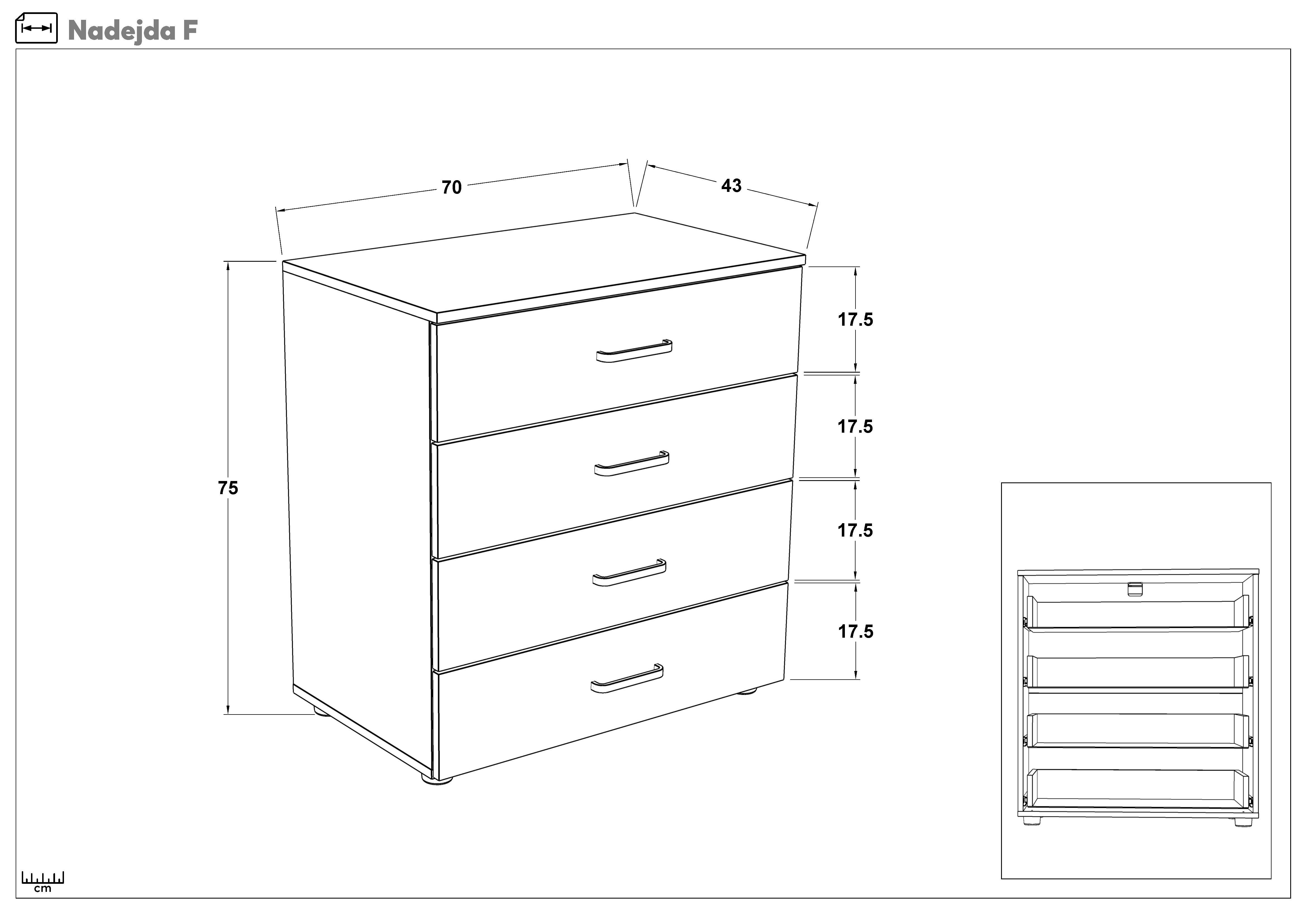 Dresser Nadezhda, Sonoma oak + white  2