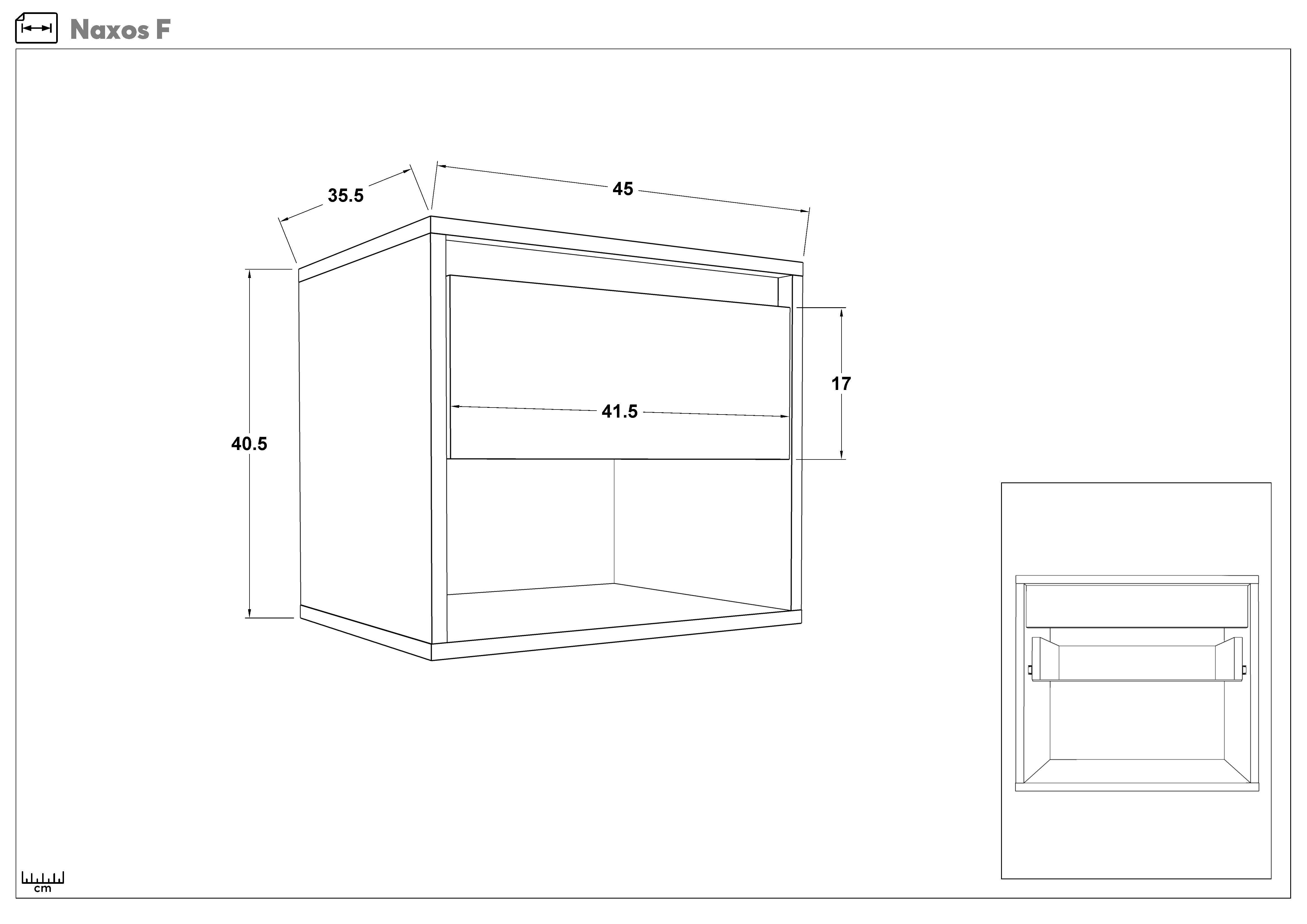 Nightstand Naxos, Evoke oak + Magma  2