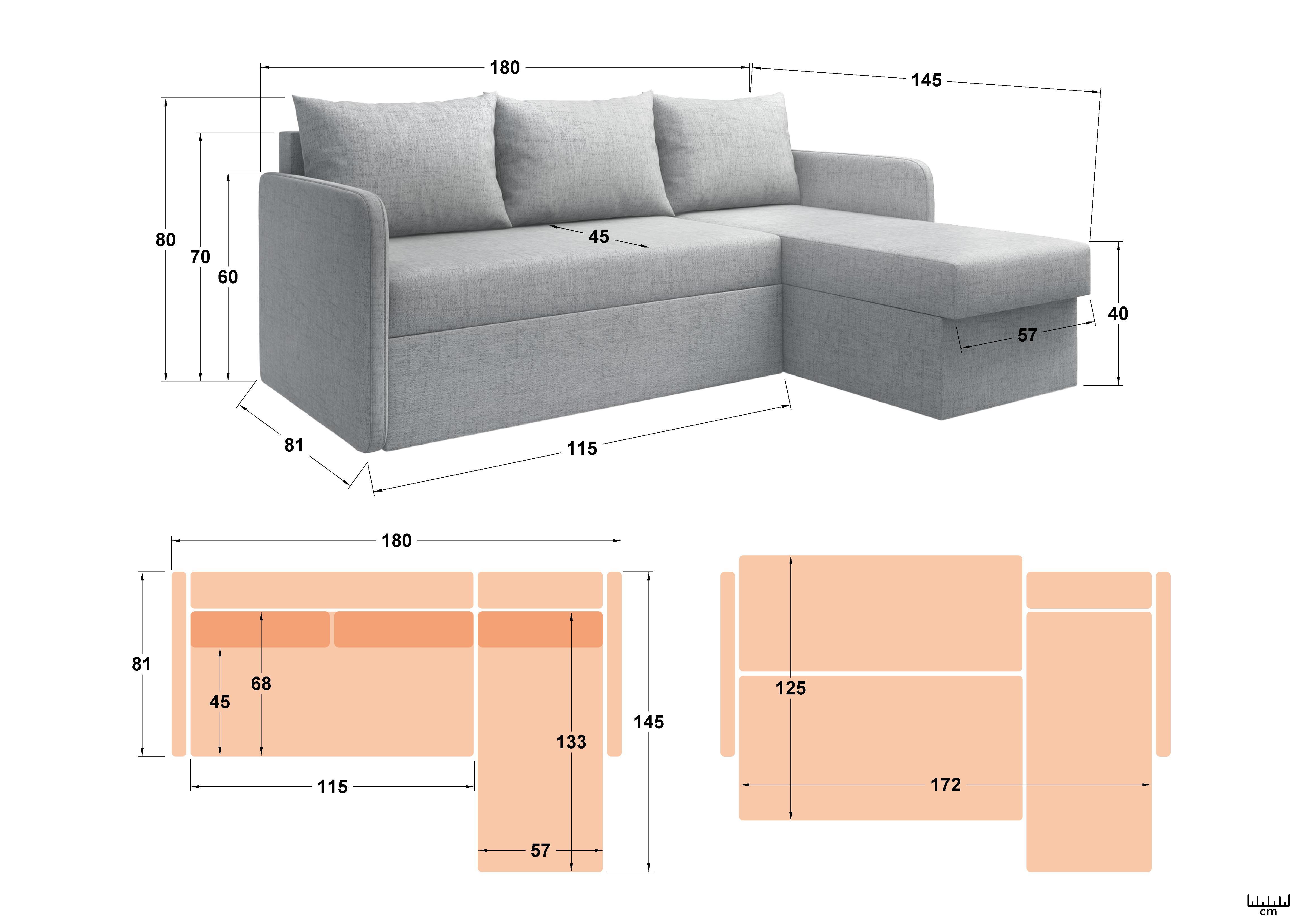 Extendable corner sofa Nexus, dark beige  2