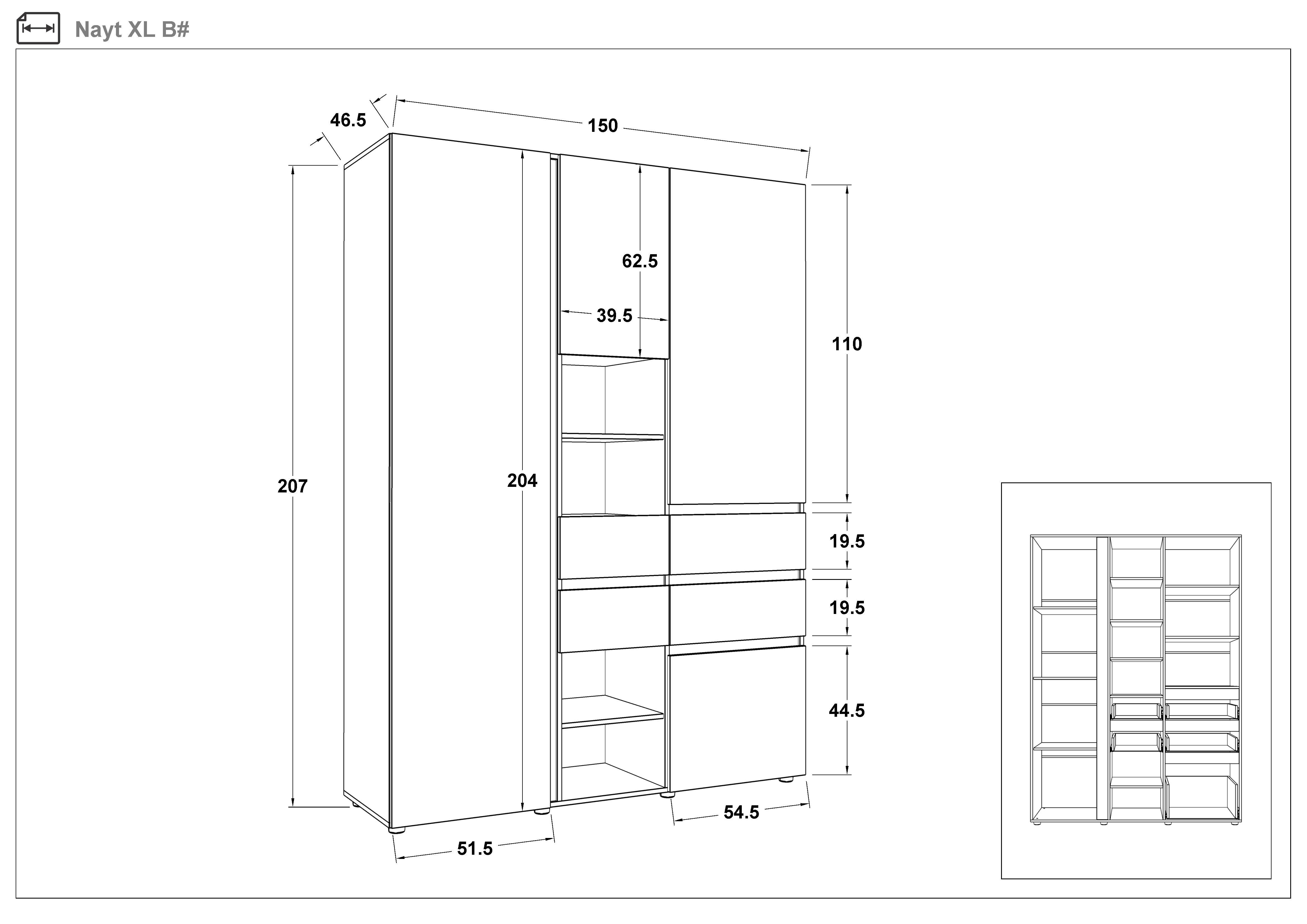 Tall cabinet Nate XL, Cognac oak + cashmere  2