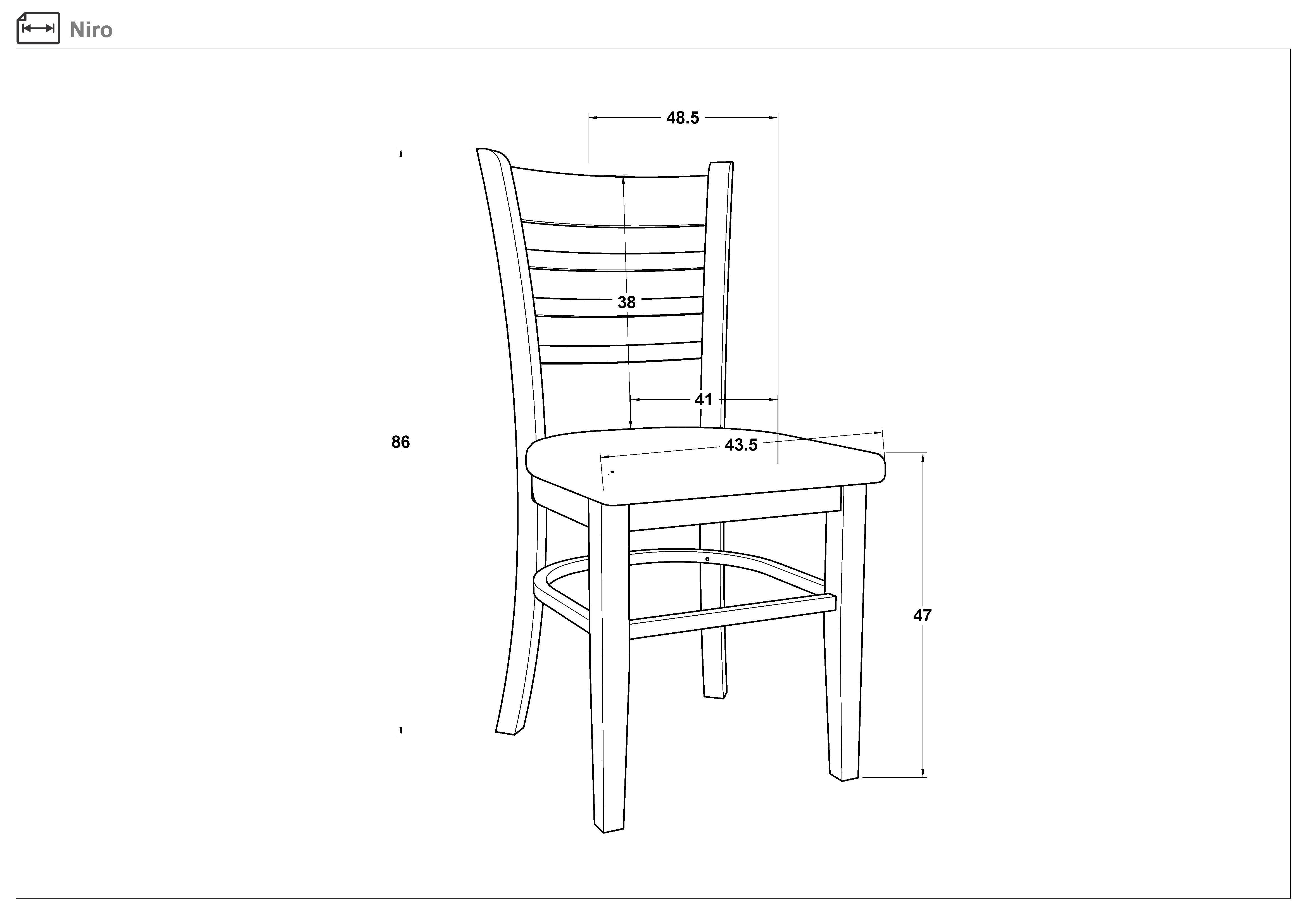 Dining chair Niro, Wenge with beige seat  2