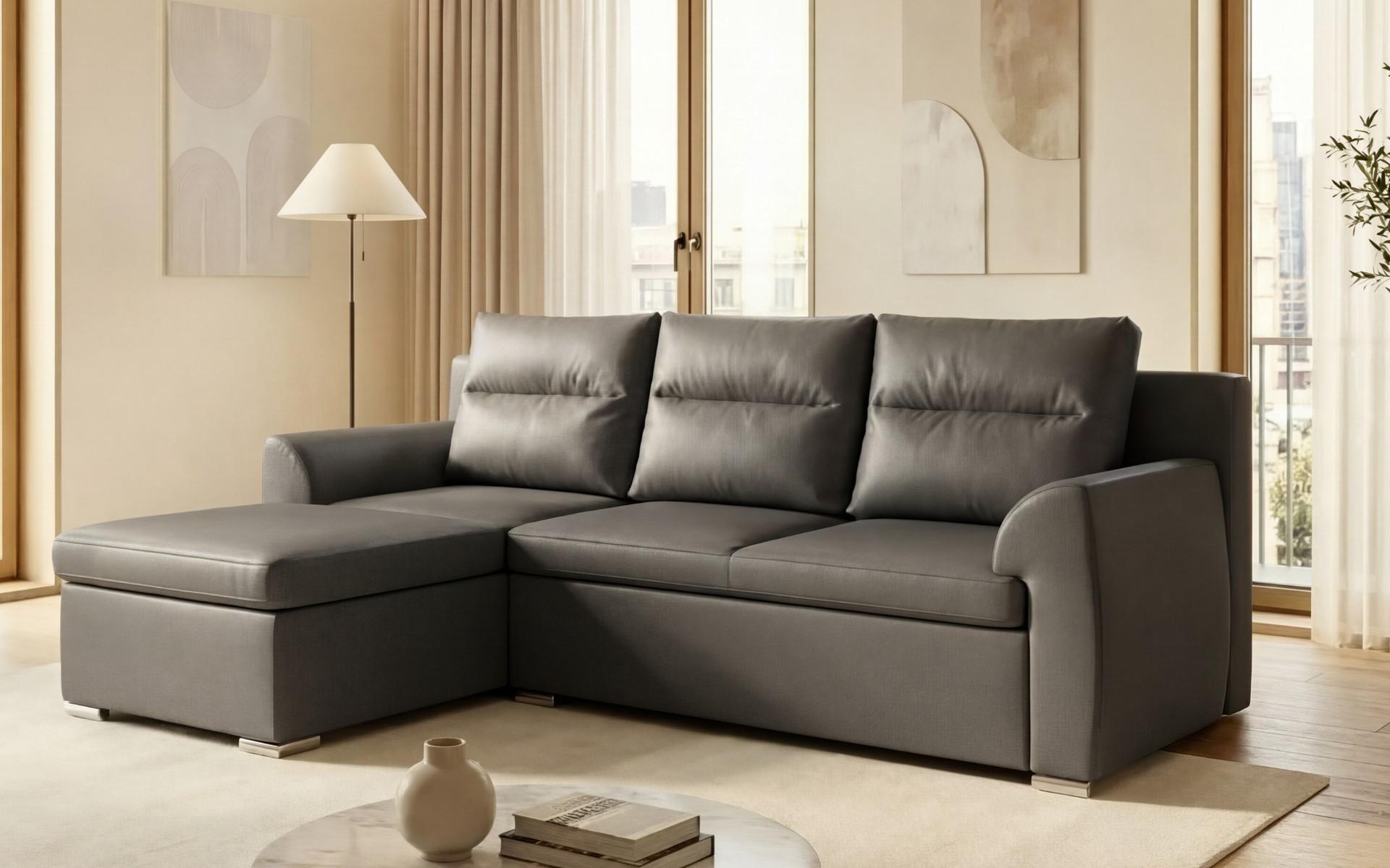Extendable corner sofa Nolan, grey brown  3