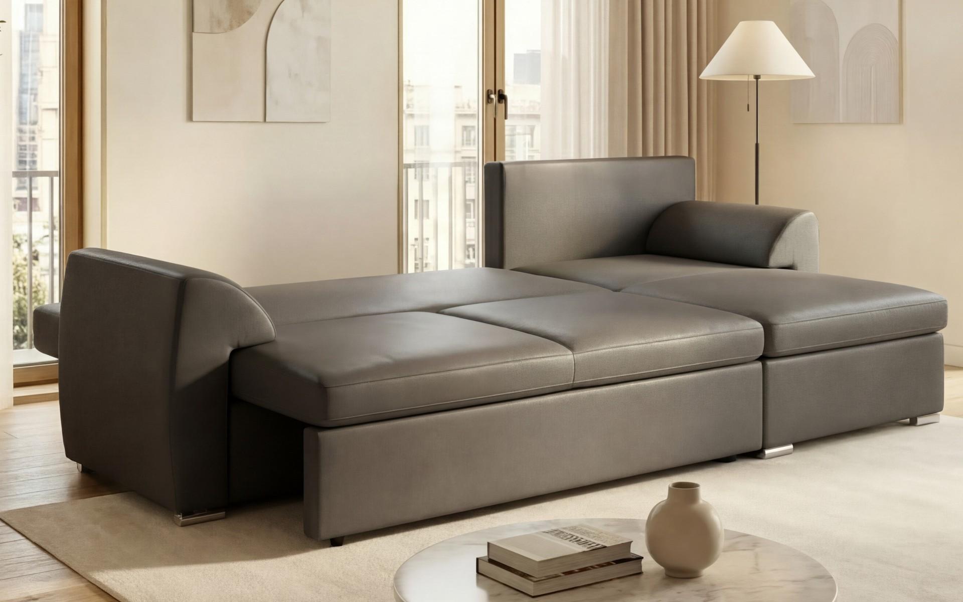 Extendable corner sofa Nolan, grey brown  5
