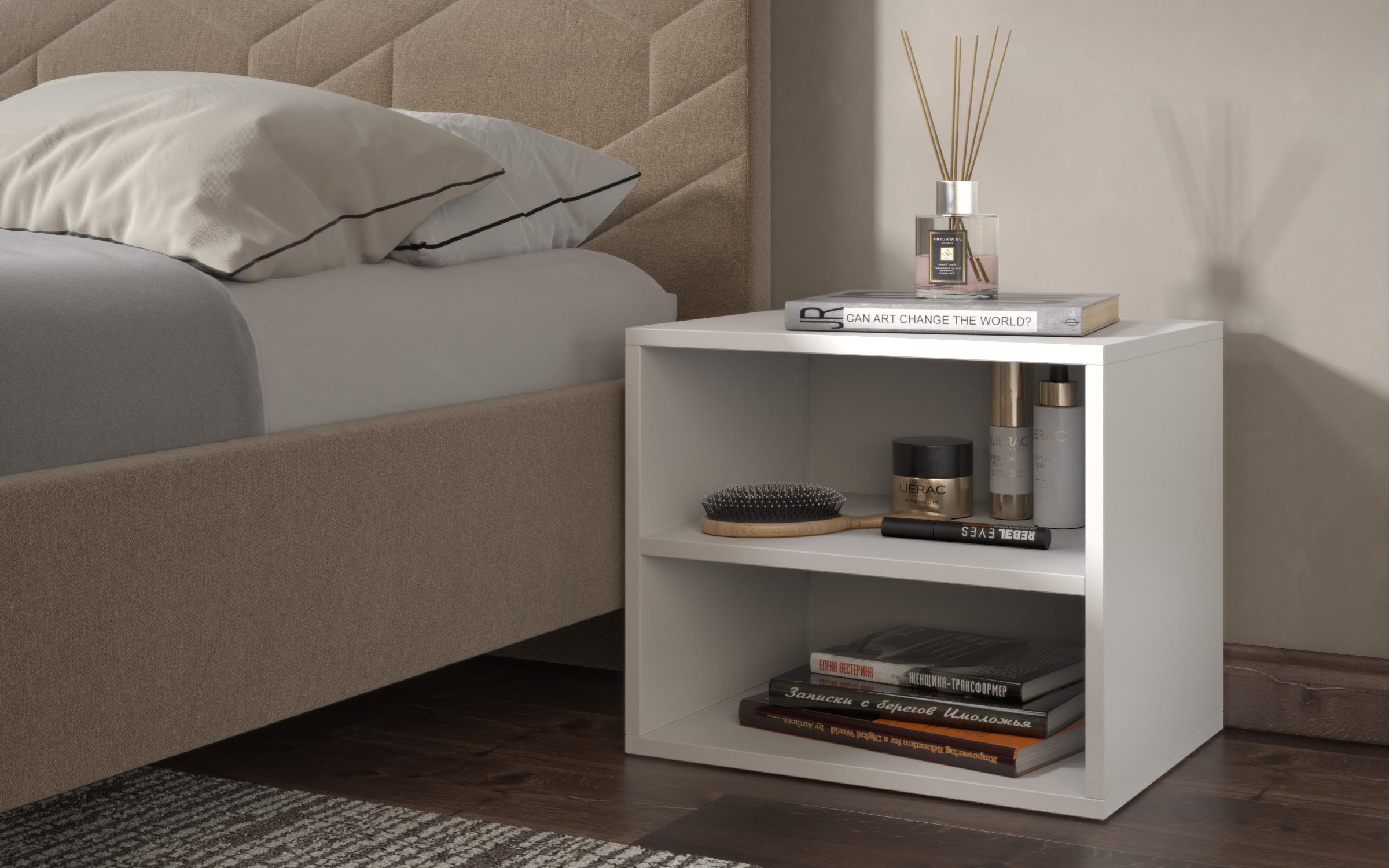 Nightstand Easy, white shagreen  3