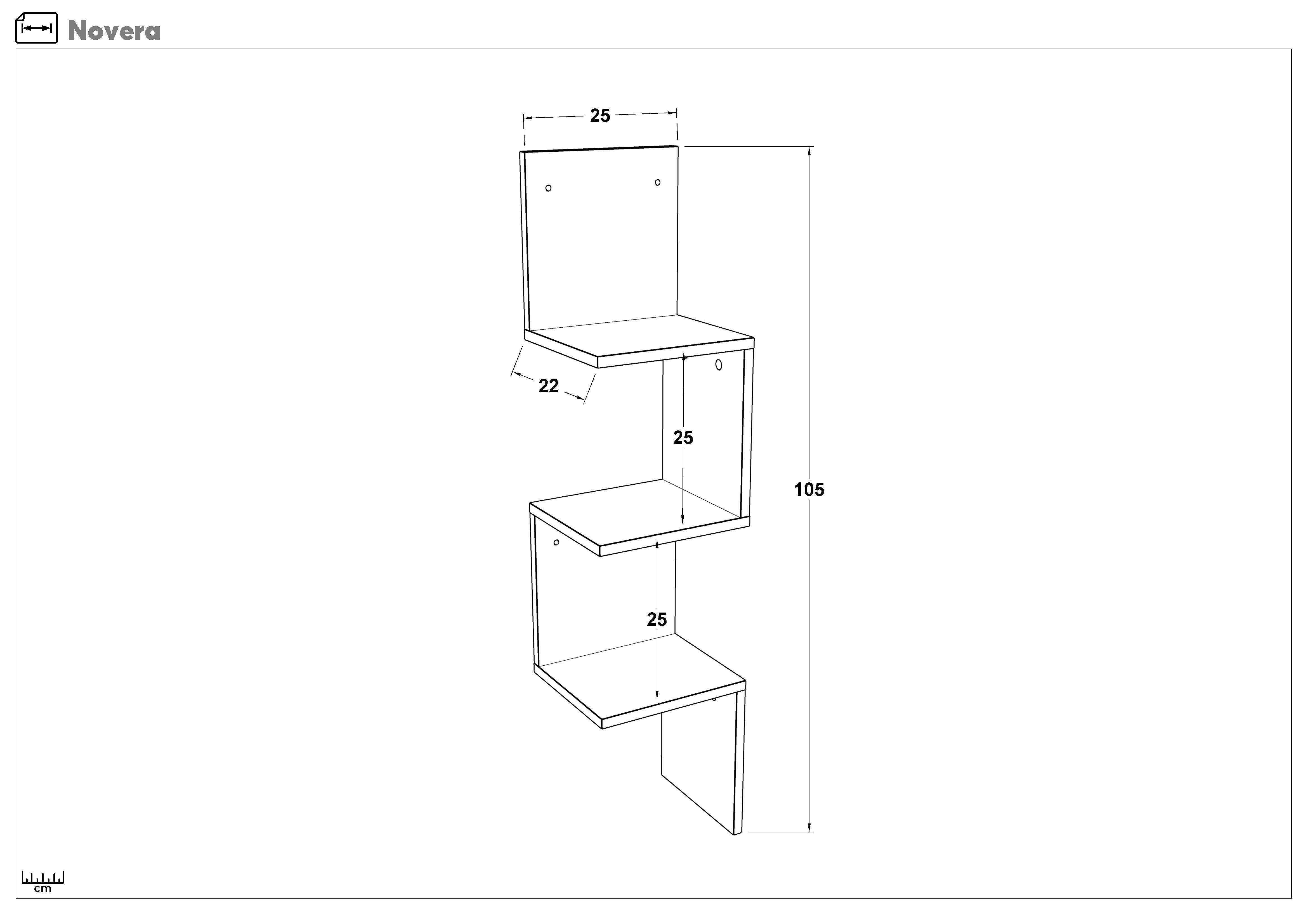 Bookcase Novera, light Scandinavian oak  2