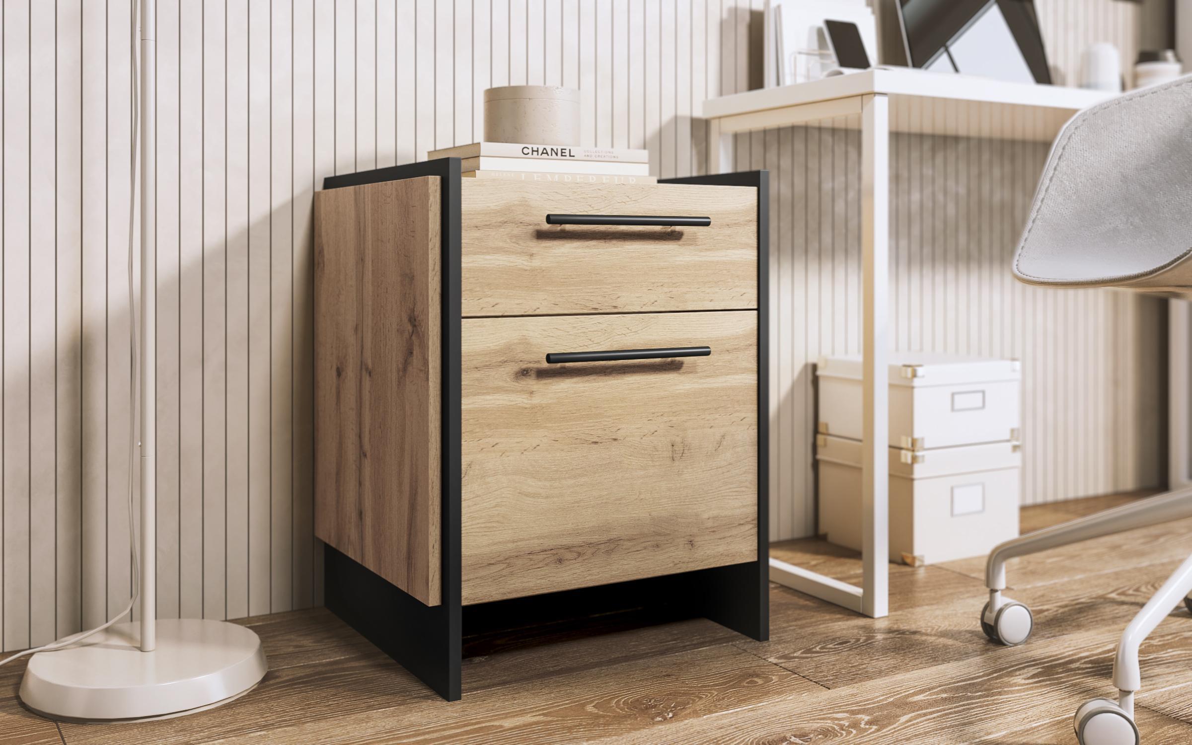 Office container Camino, Wotan oak + black  1