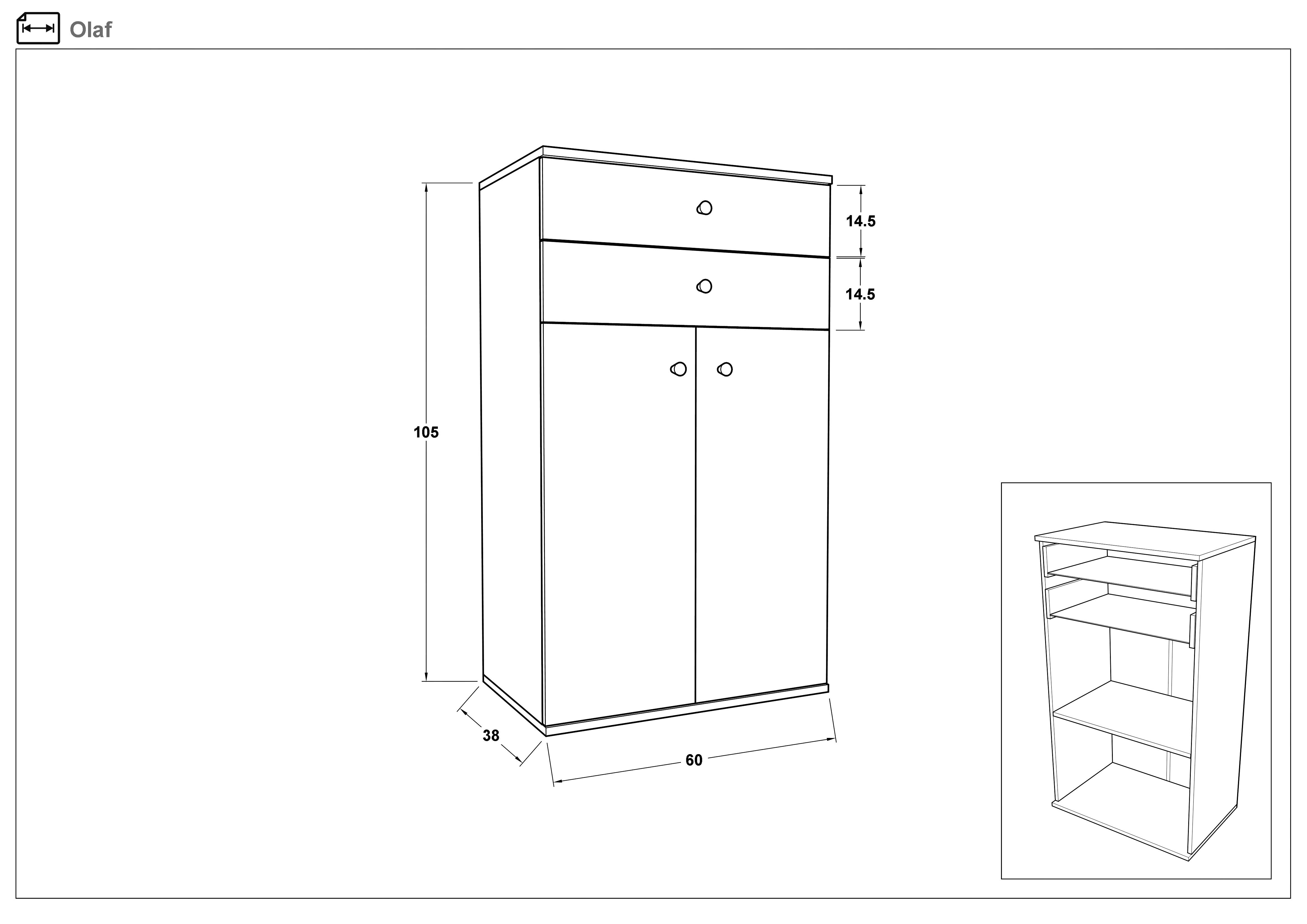 Shoe cabinet Olaf, anthracite matt  2