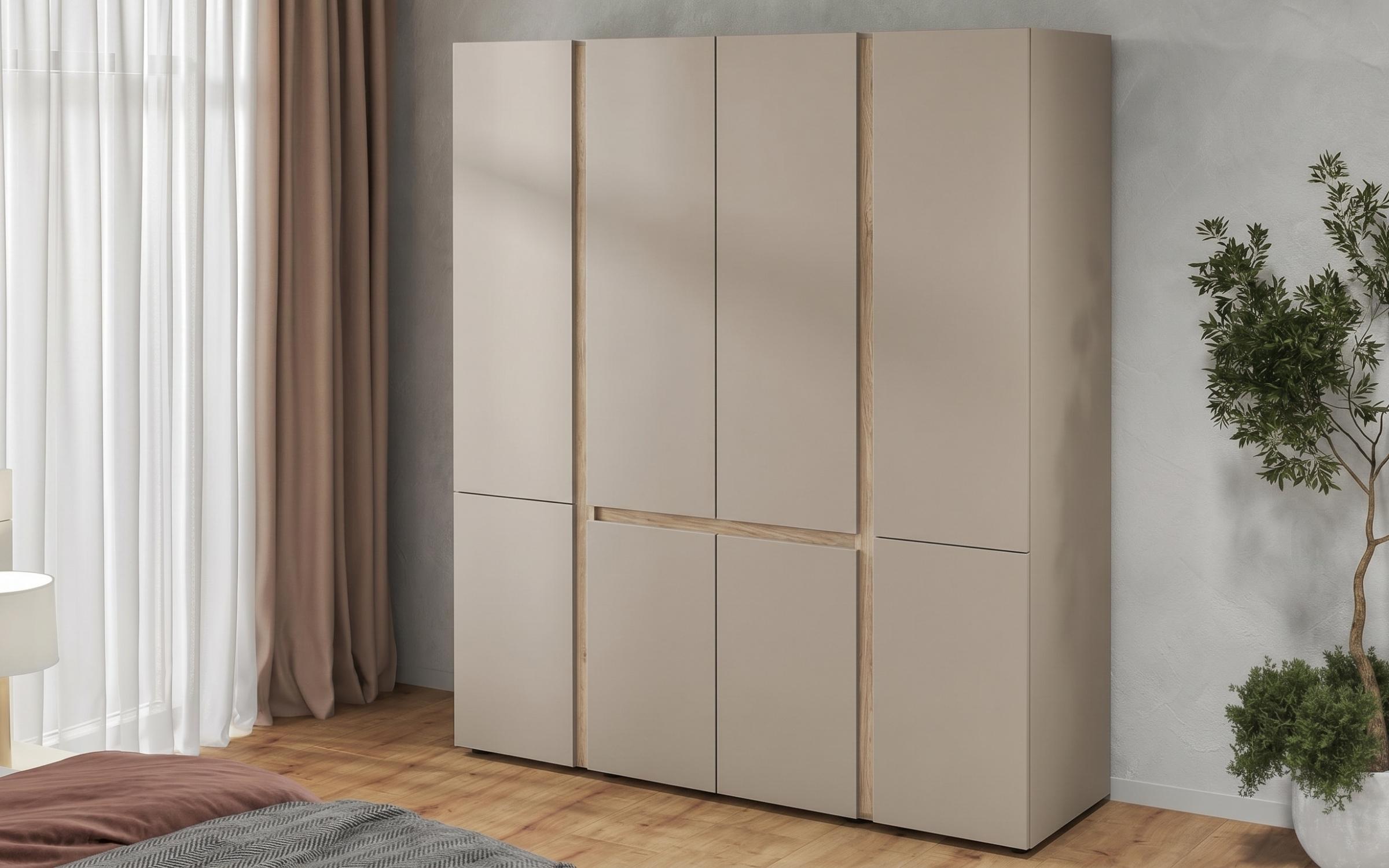 Bedroom furniture set for mattress 160/200 Omonia S, cashmere + honey Castello oak  5