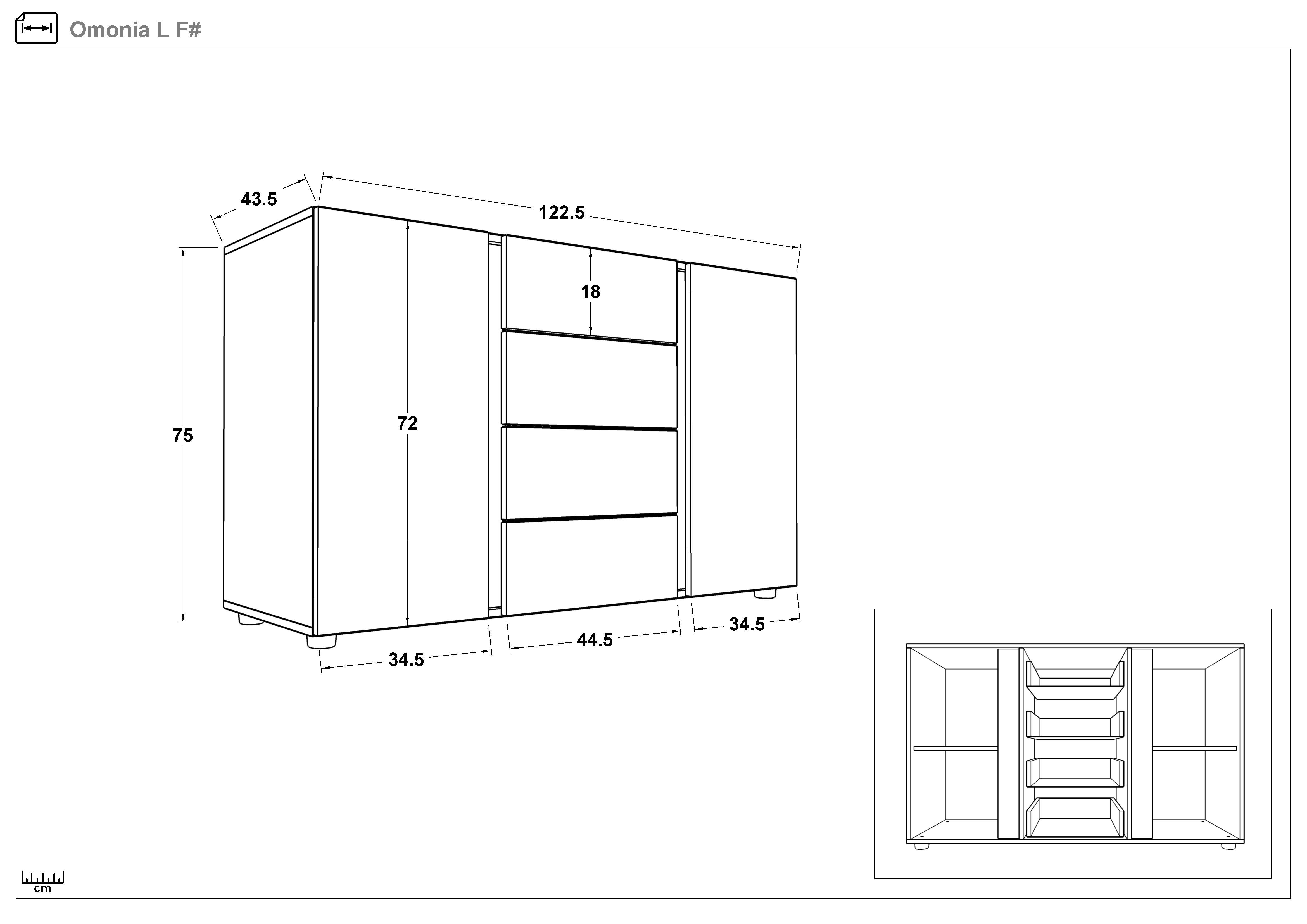 Dresser Omonia L, light Scandinavian oak + anthracite matt  2