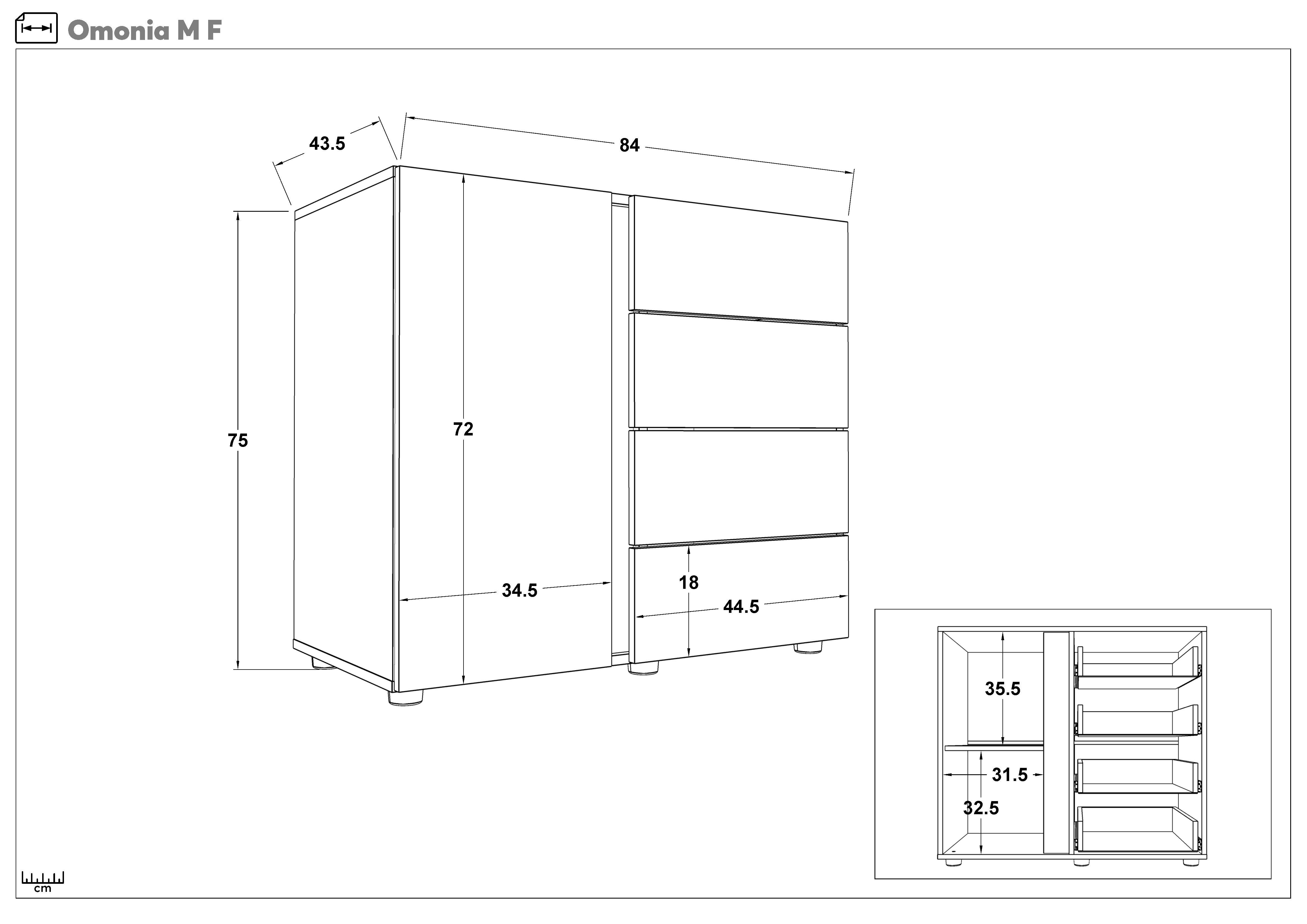Dresser Omonia M, white + Sonoma oak  2