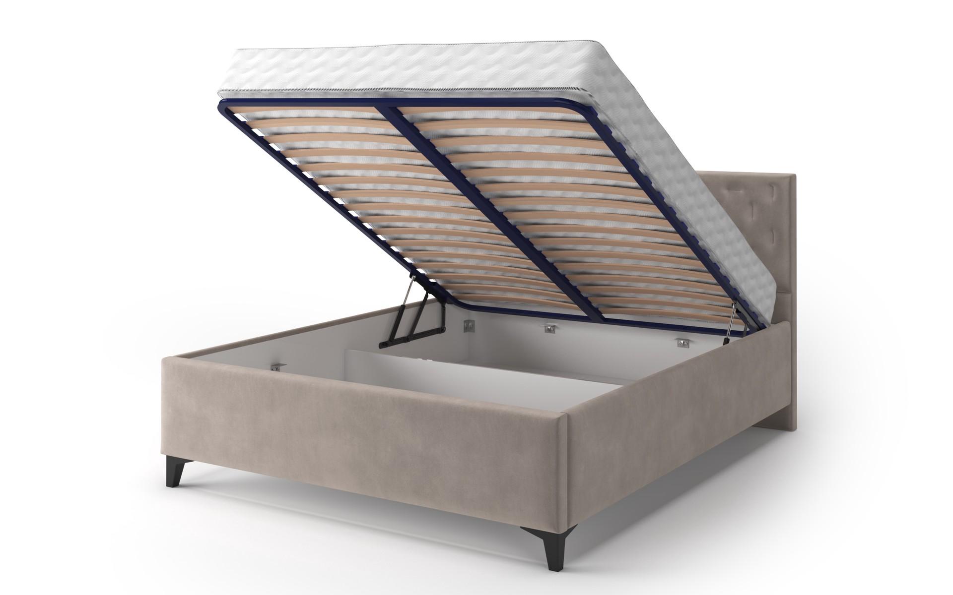 Upholstered double bed for mattress 160/200 Daliya, light beige  8