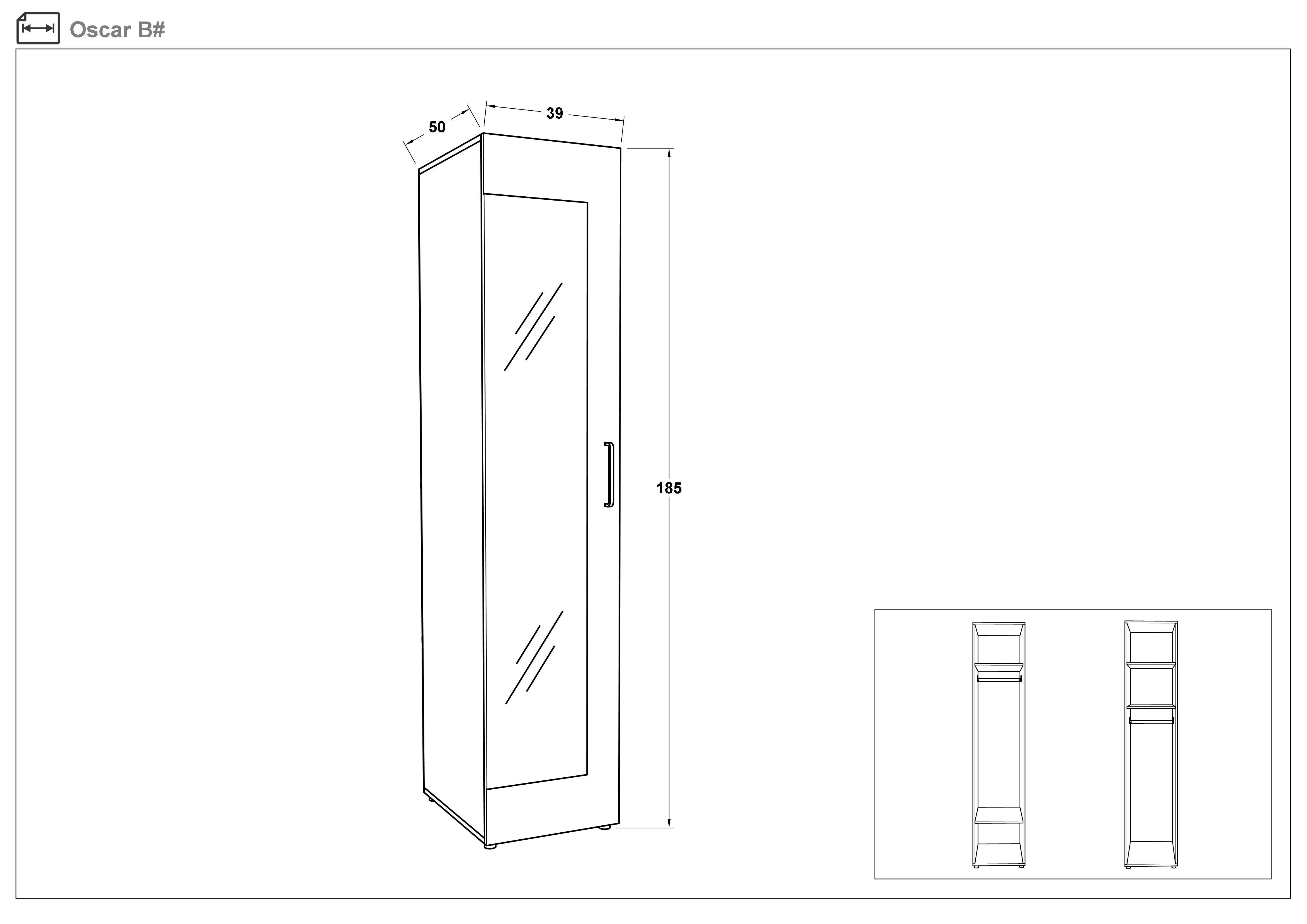 Set of 2 wardrobes Oscar, Sonoma oak  2