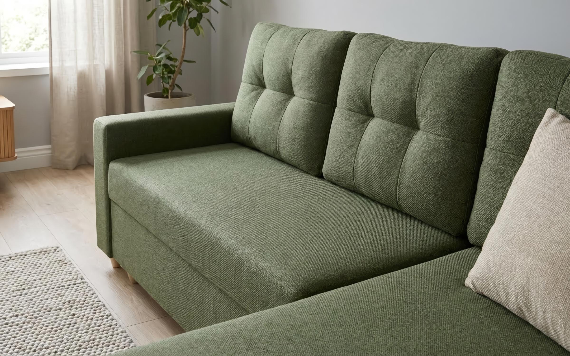 Extendable corner sofa Oslo, dark green + beige  4