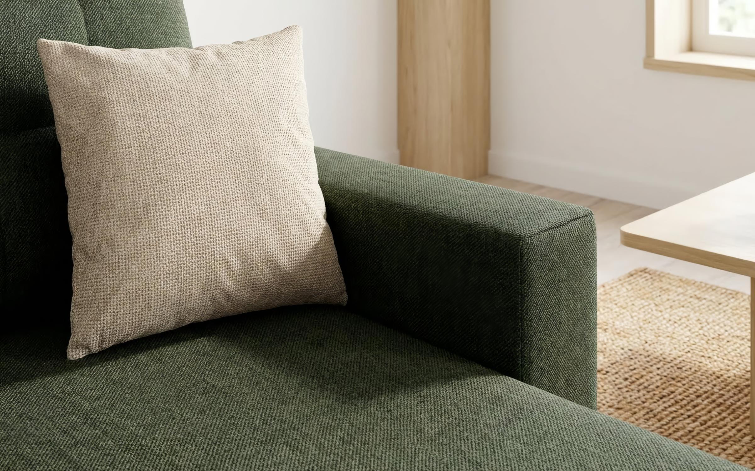 Extendable corner sofa Oslo, dark green + beige  5