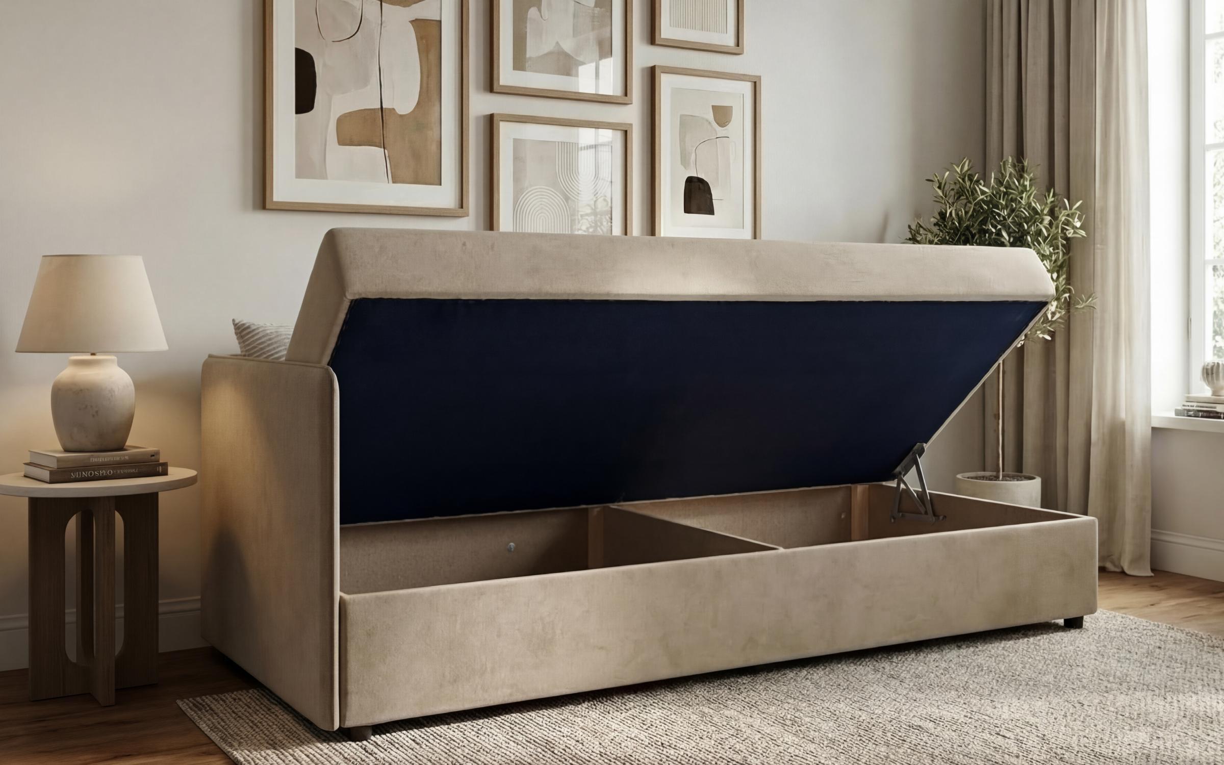 Upholstered bed 90/200 Pino, beige  3