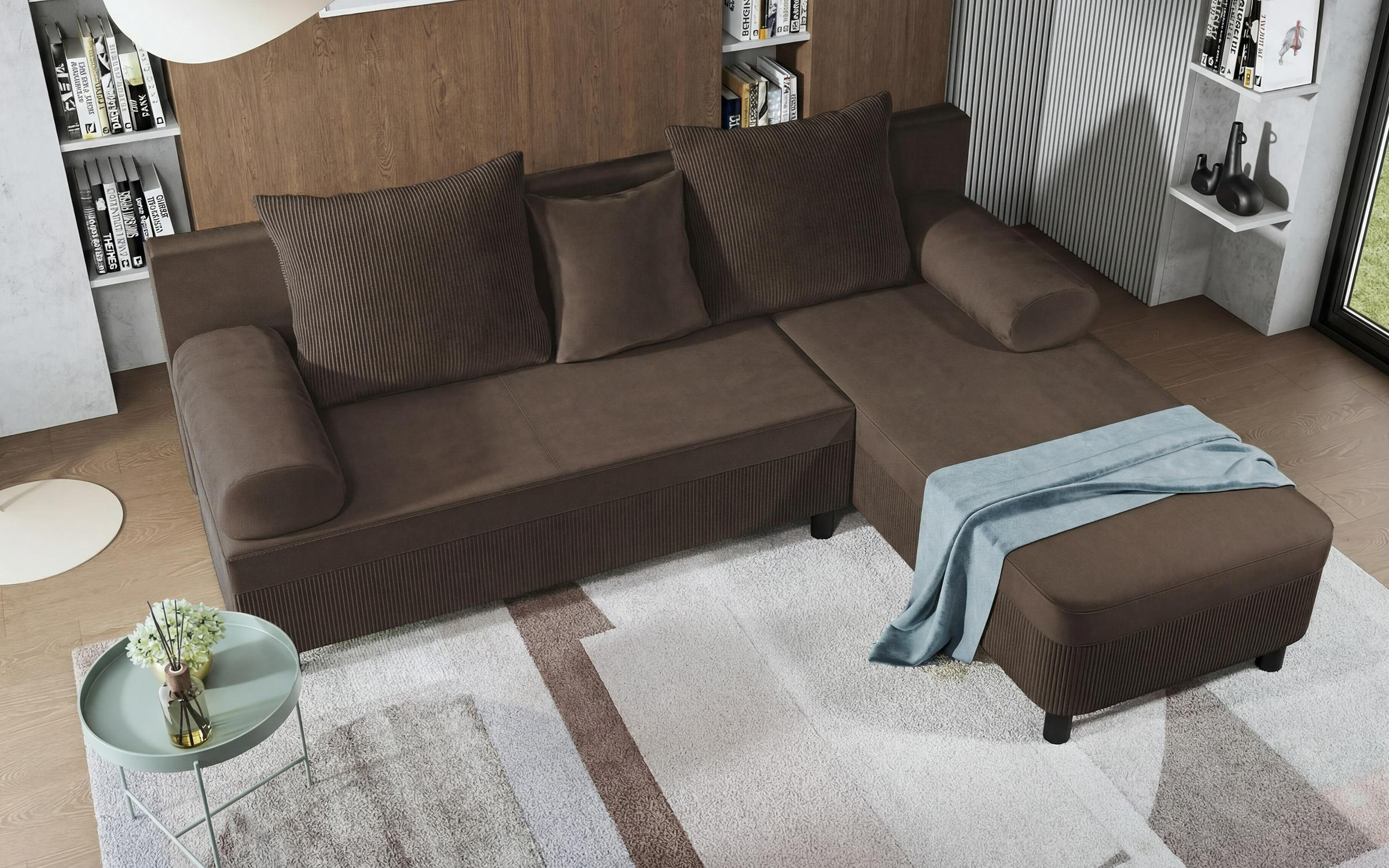 Extendable corner sofa Delano, dark brown  4