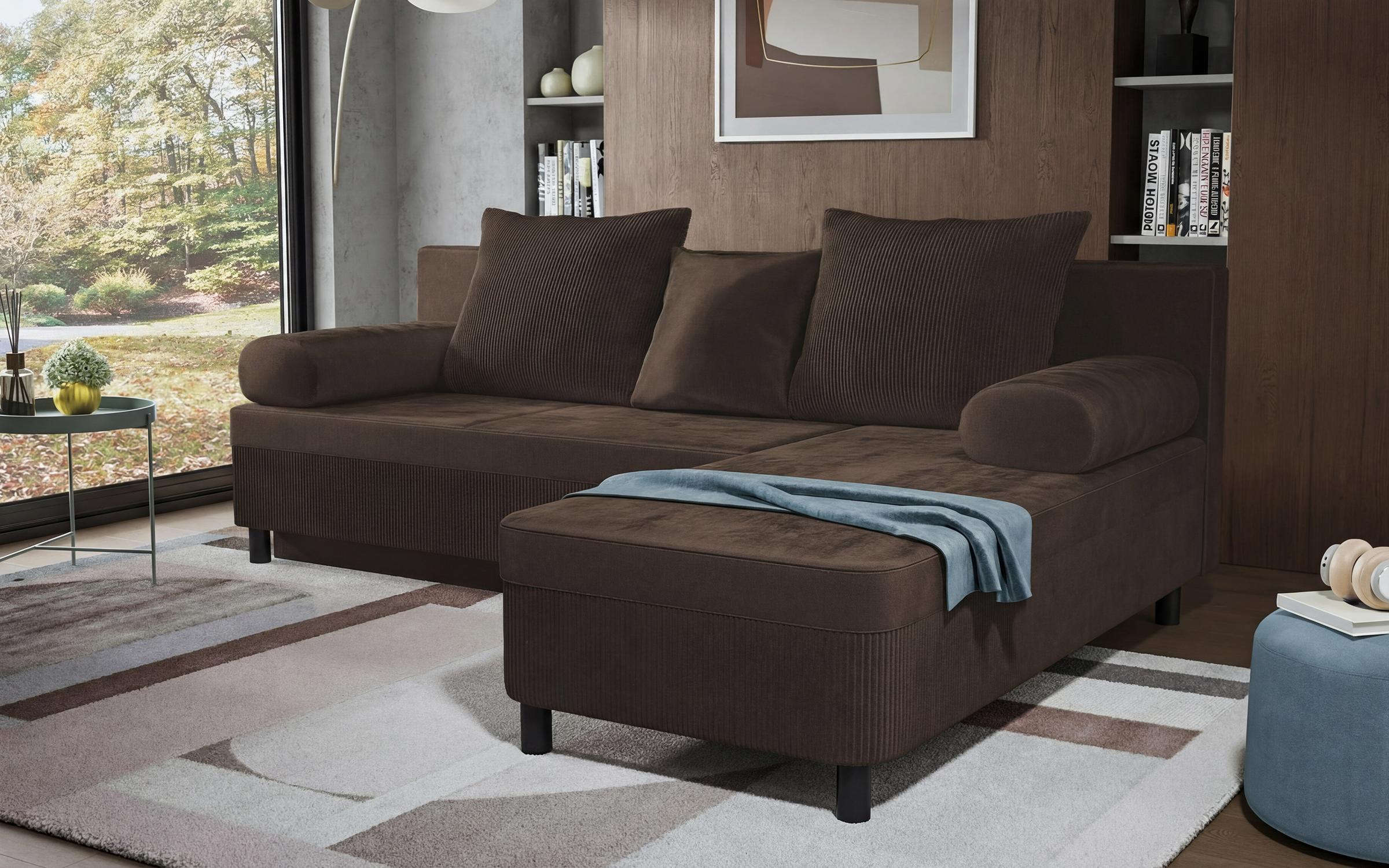 Extendable corner sofa Delano, dark brown  5