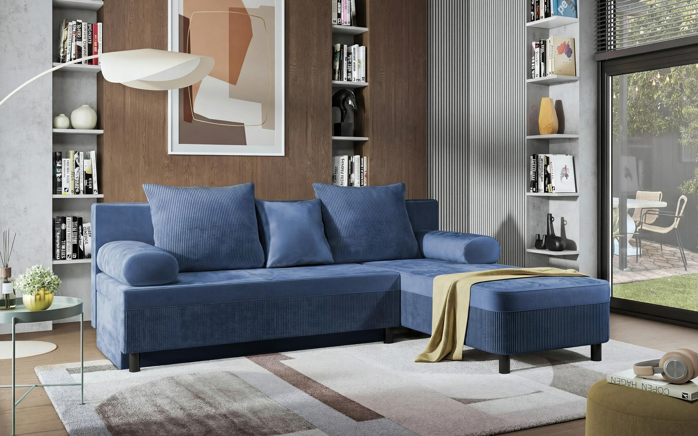 Extendable corner sofa Delano, blue  3