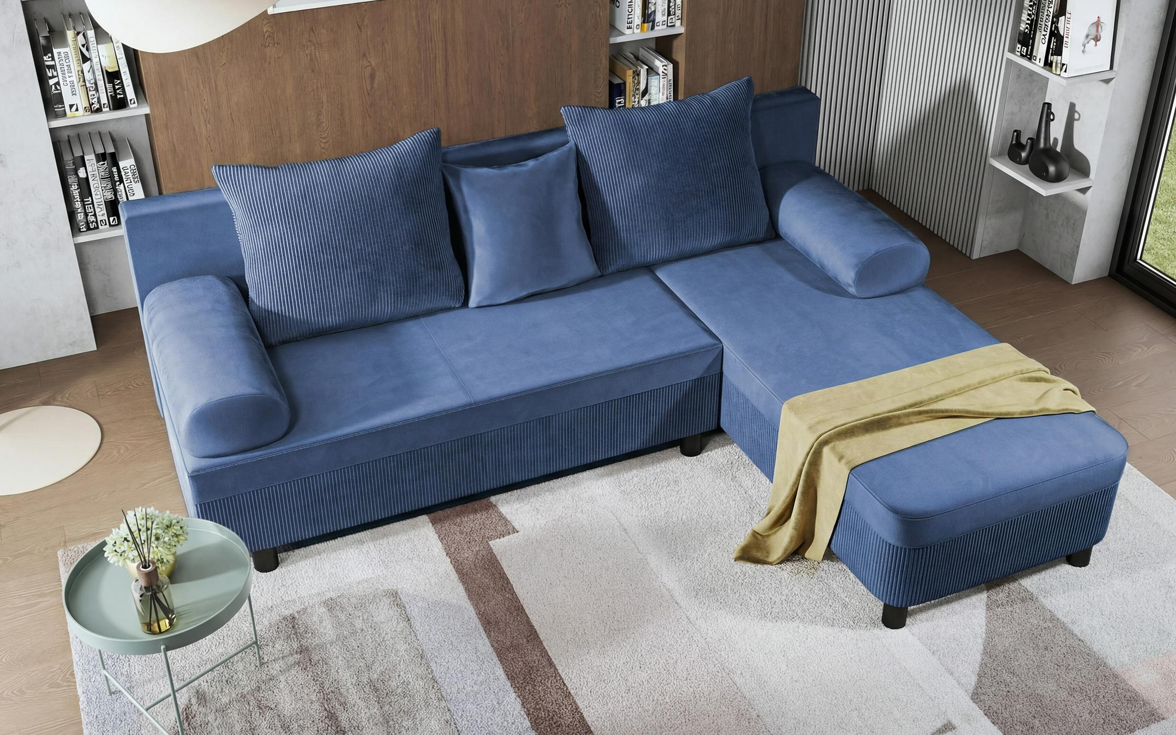 Extendable corner sofa Delano, blue  5