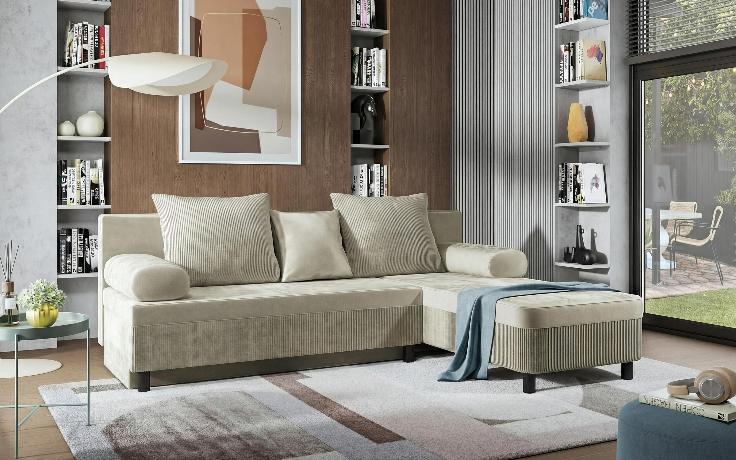 Extendable corner sofa Delano, beige  3
