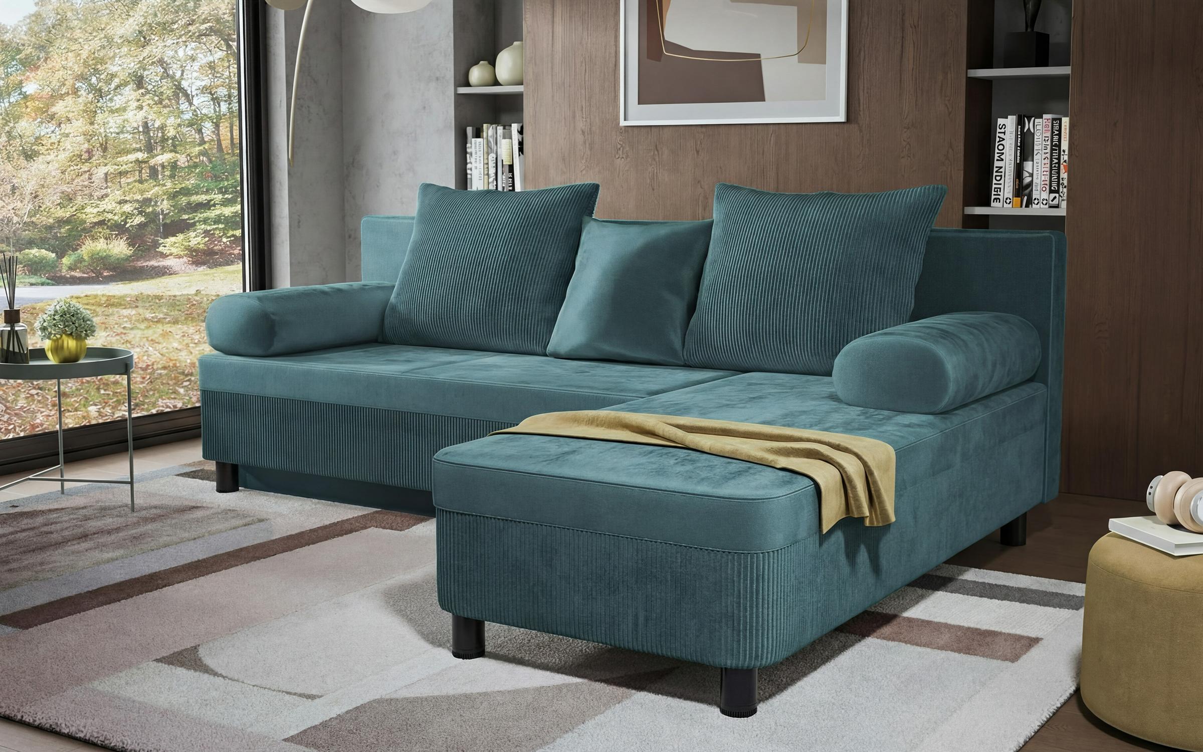 Extendable corner sofa Delano, turquoise  4