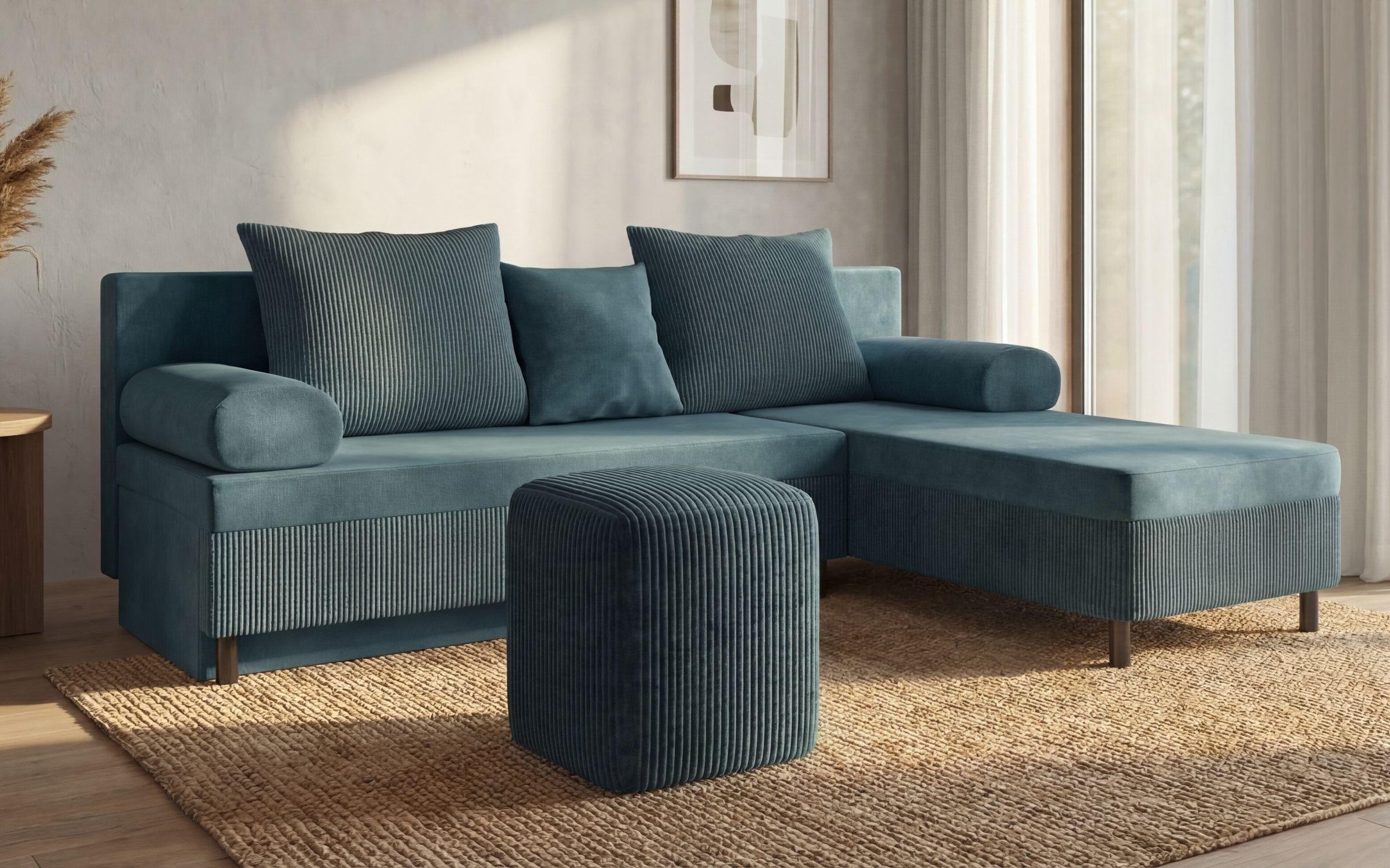 Extendable corner sofa Delano, turquoise  7
